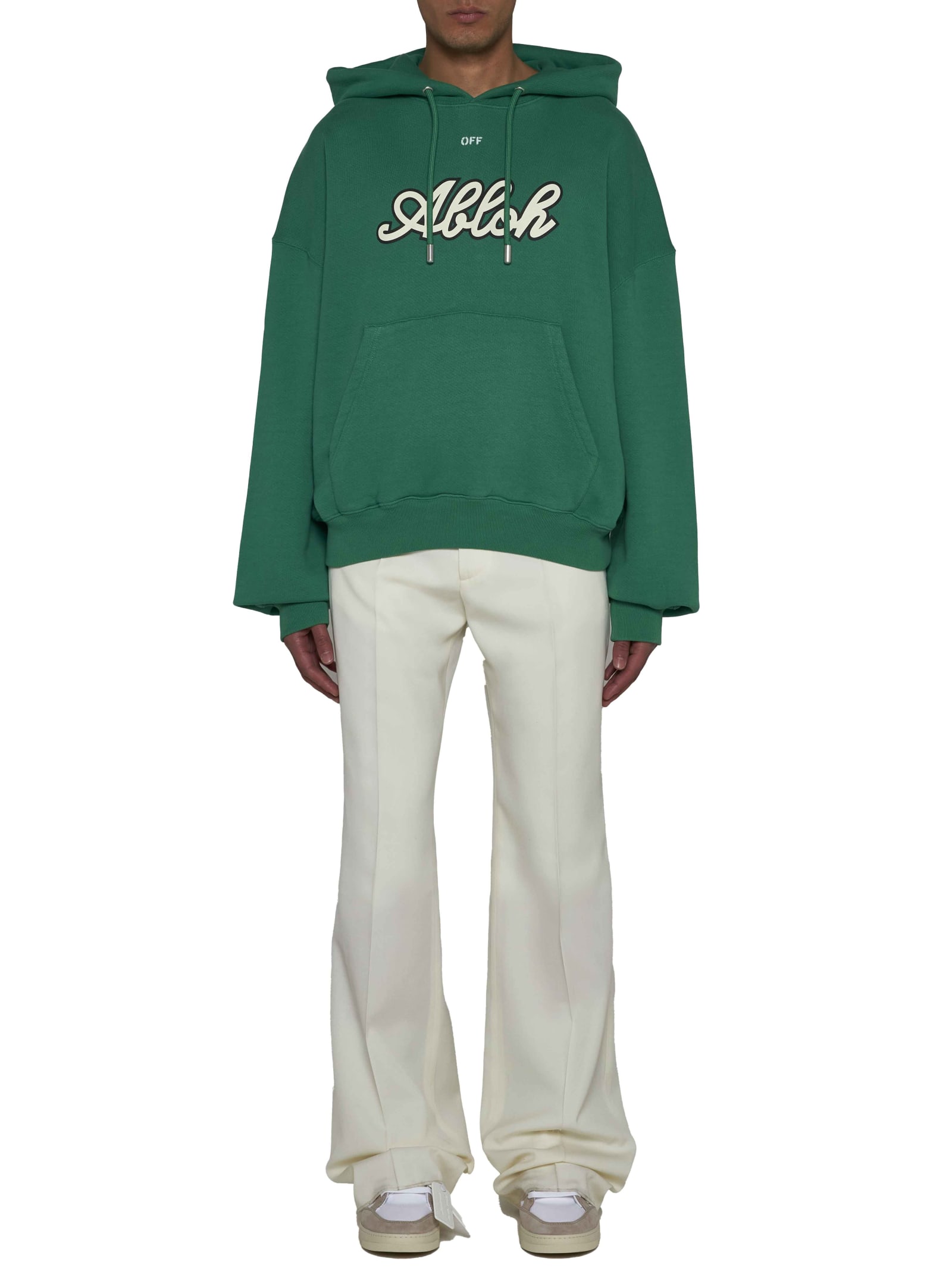 Shop Off-white Sweater In Green Whisper White