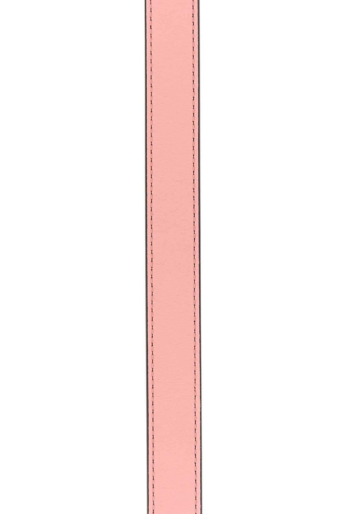 Valentino Pink Leather Vlogo Belt In Pink