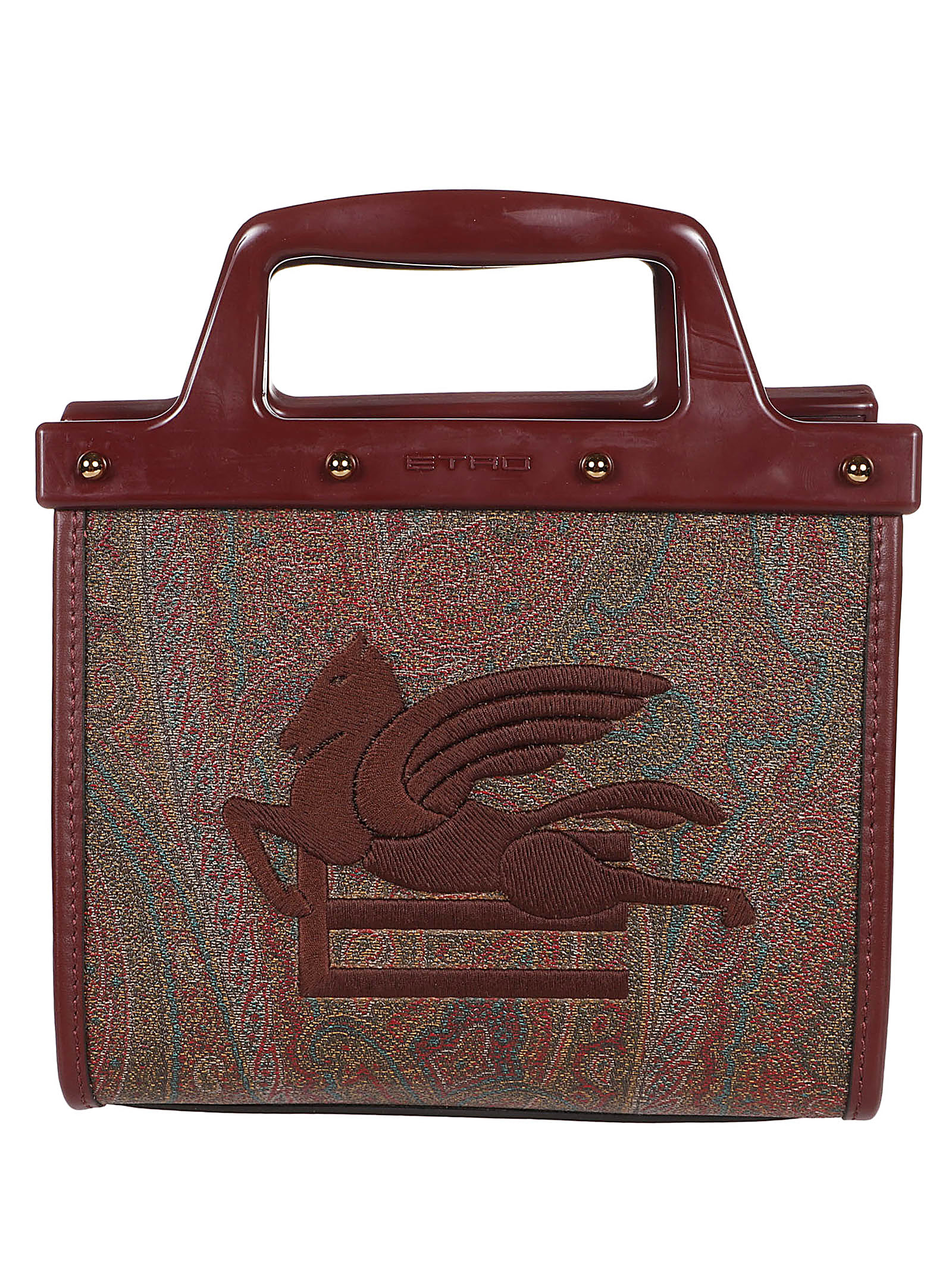 Shop Etro Small Love Trottert Shopping Bag In Bordeaux