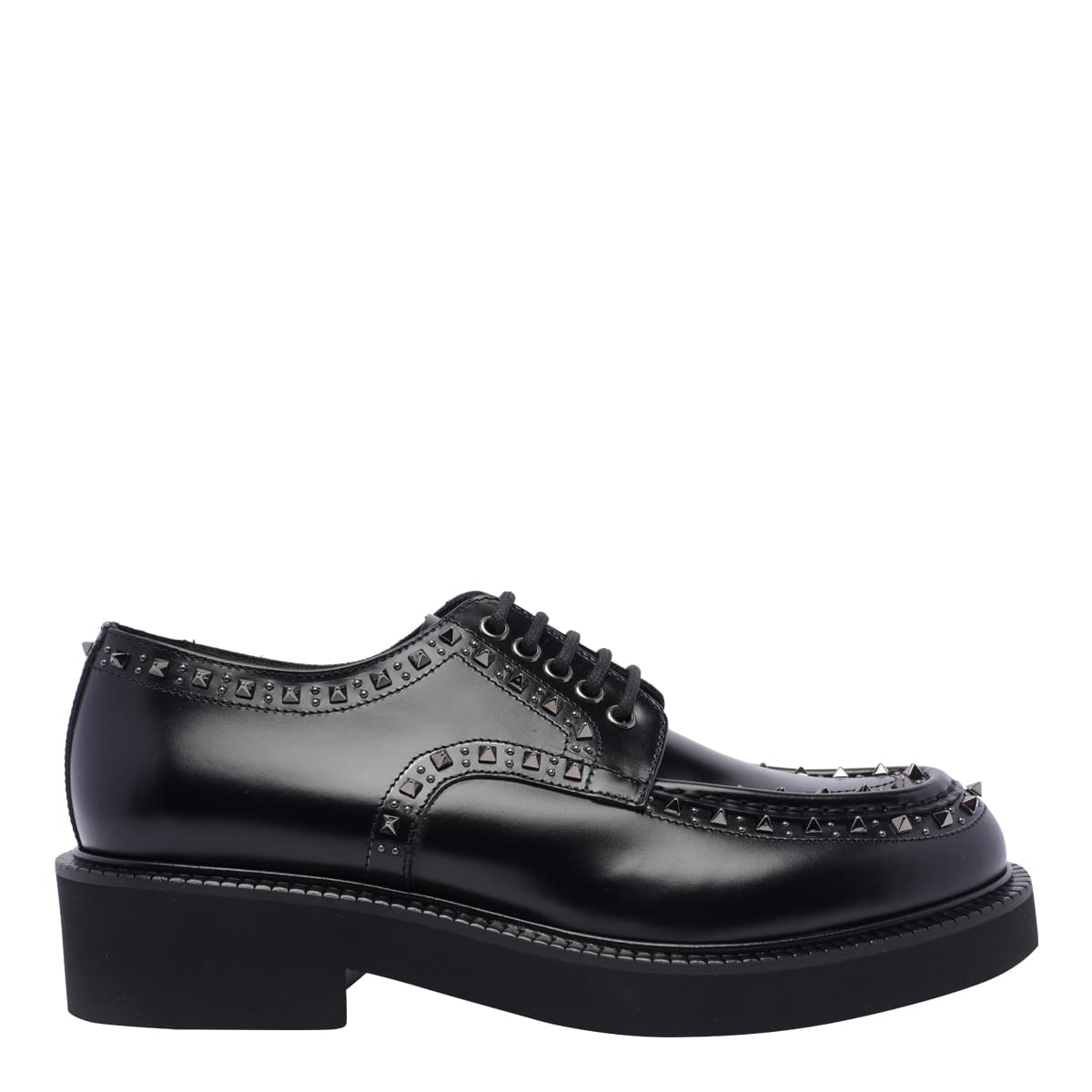 Shop Valentino Gentleglam Laced Up Shoes In Black