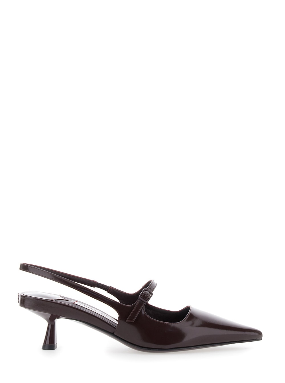 Jimmy Choo Didi 45 Slingback In Brushed Leather In Burgundy