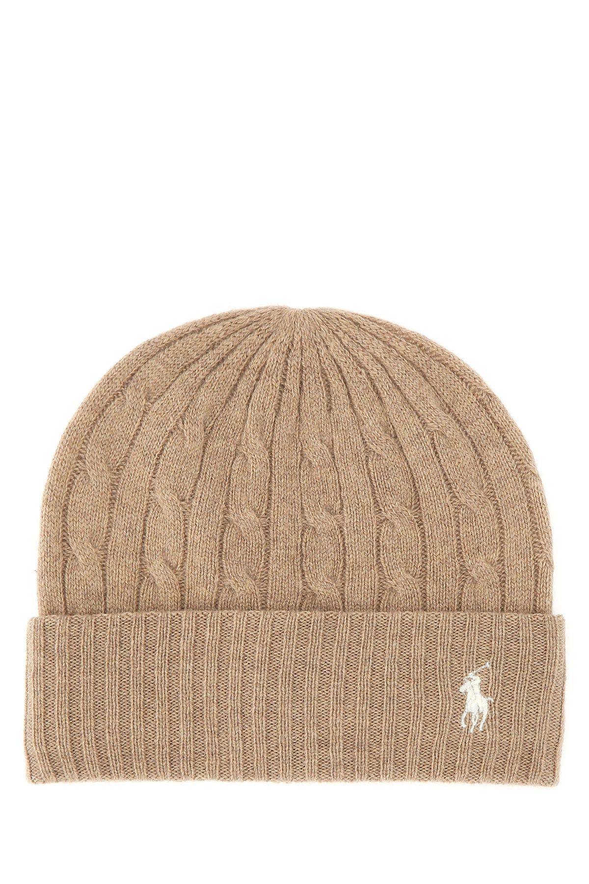 Ralph Lauren Beige Wool Blend Beanie Hat