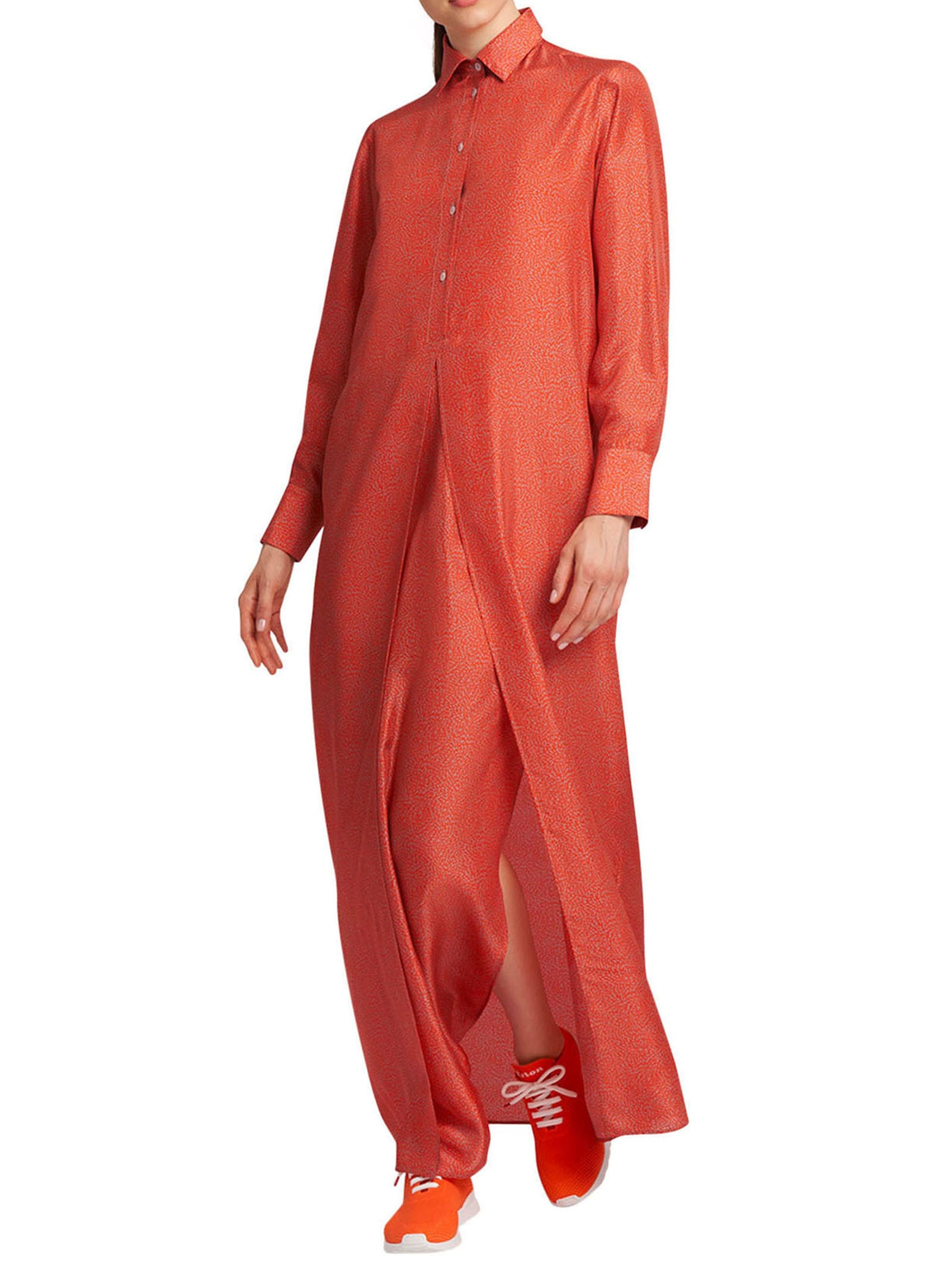 Shop Kiton Dress Silk In Orange