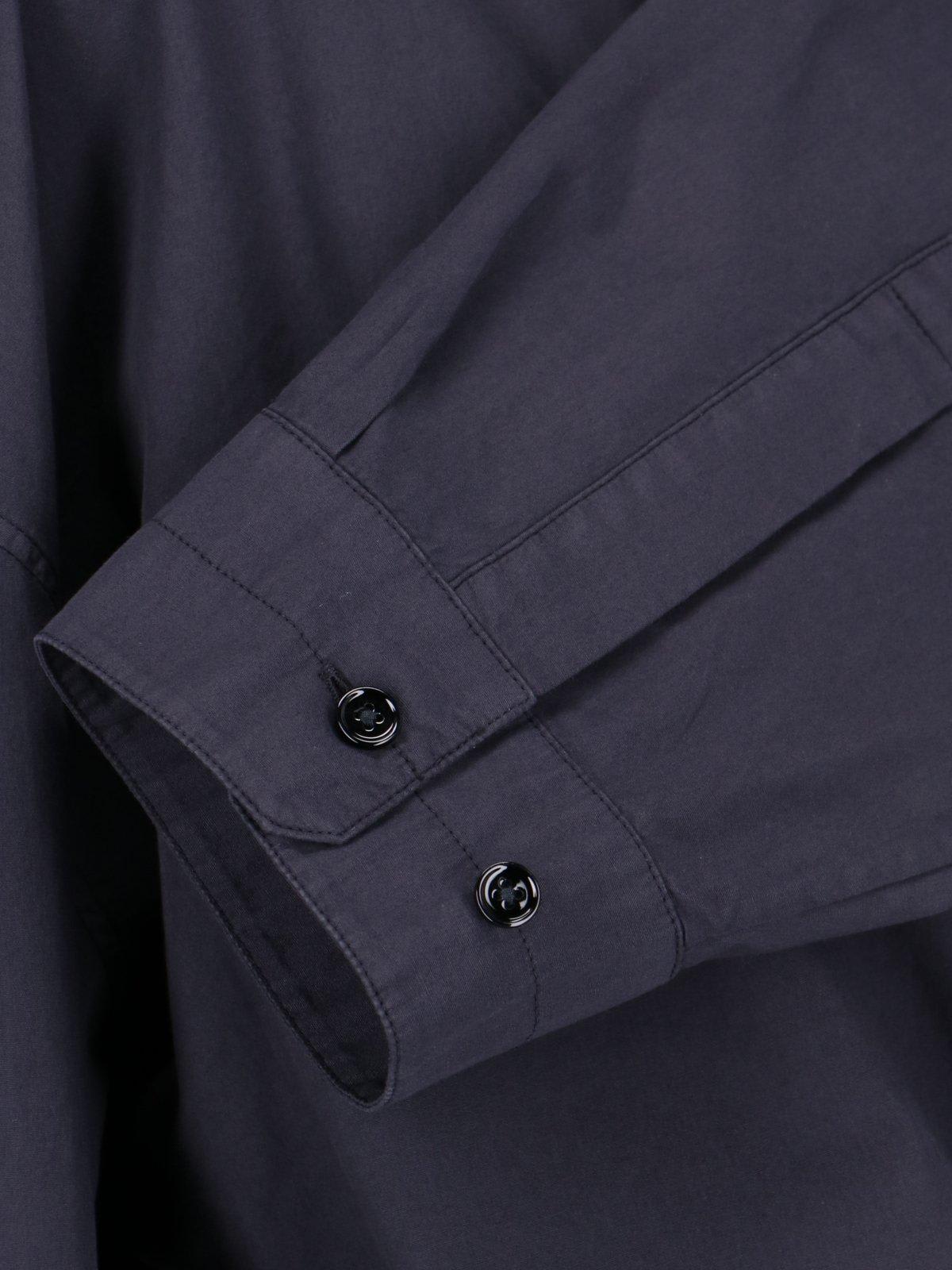 Shop Lemaire Twist-detailed Button-up Shirt In Blue