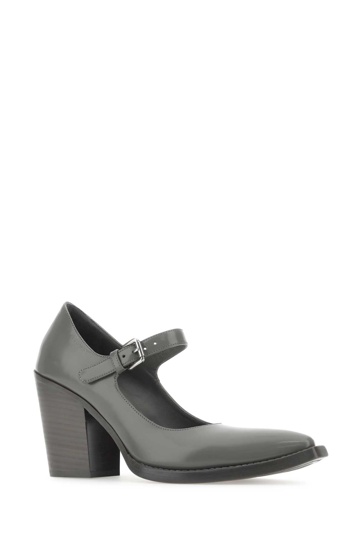 Prada Grey Leather Pumps In Gray