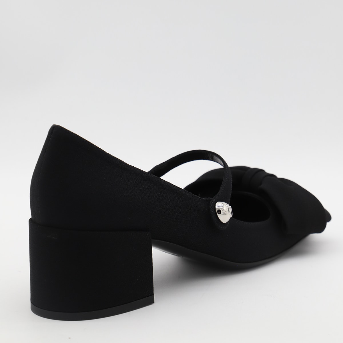 Valentino Mary Jane Block Heel Square Toe In Black