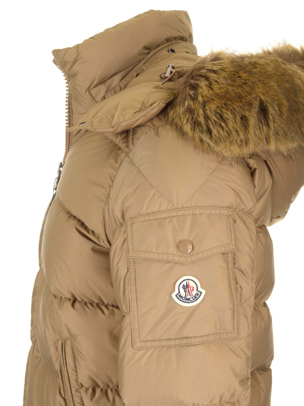 Shop Moncler Mayaf Short Down Jacket In Beige