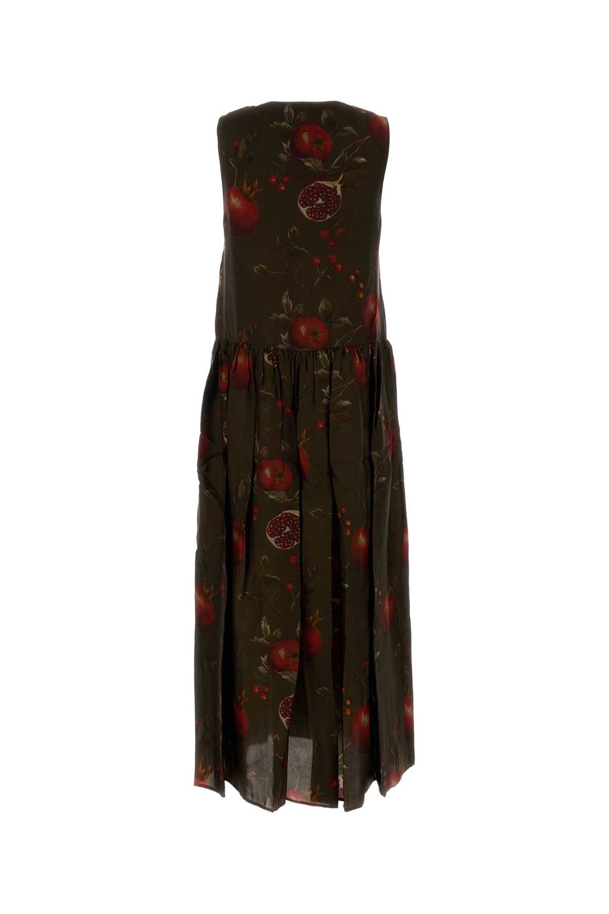 Uma Wang Printed Viscose And Cupro Ardal Dress In Green