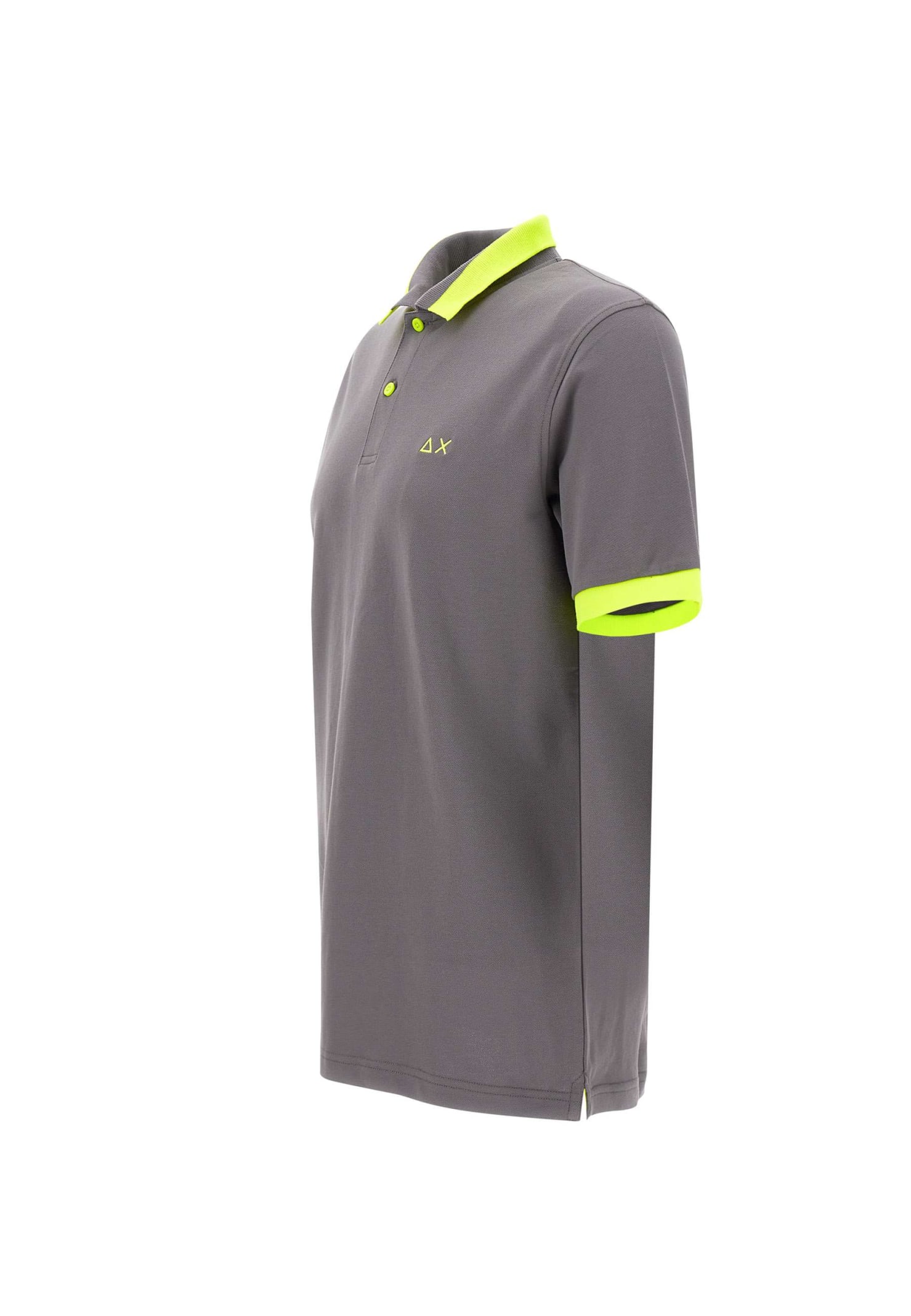 Shop Sun 68 Big Stripe Cotton Polo Shirt In Grey