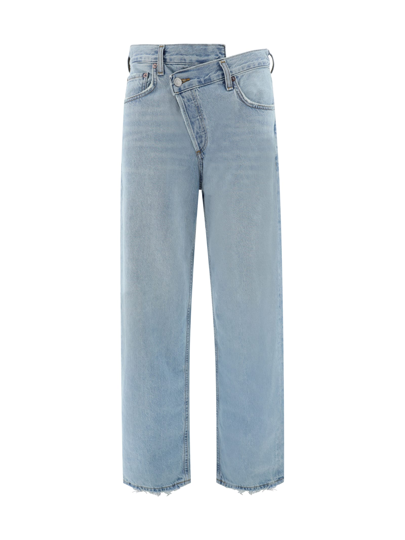 Shop Agolde Jeans In Blu Denim Chiaro