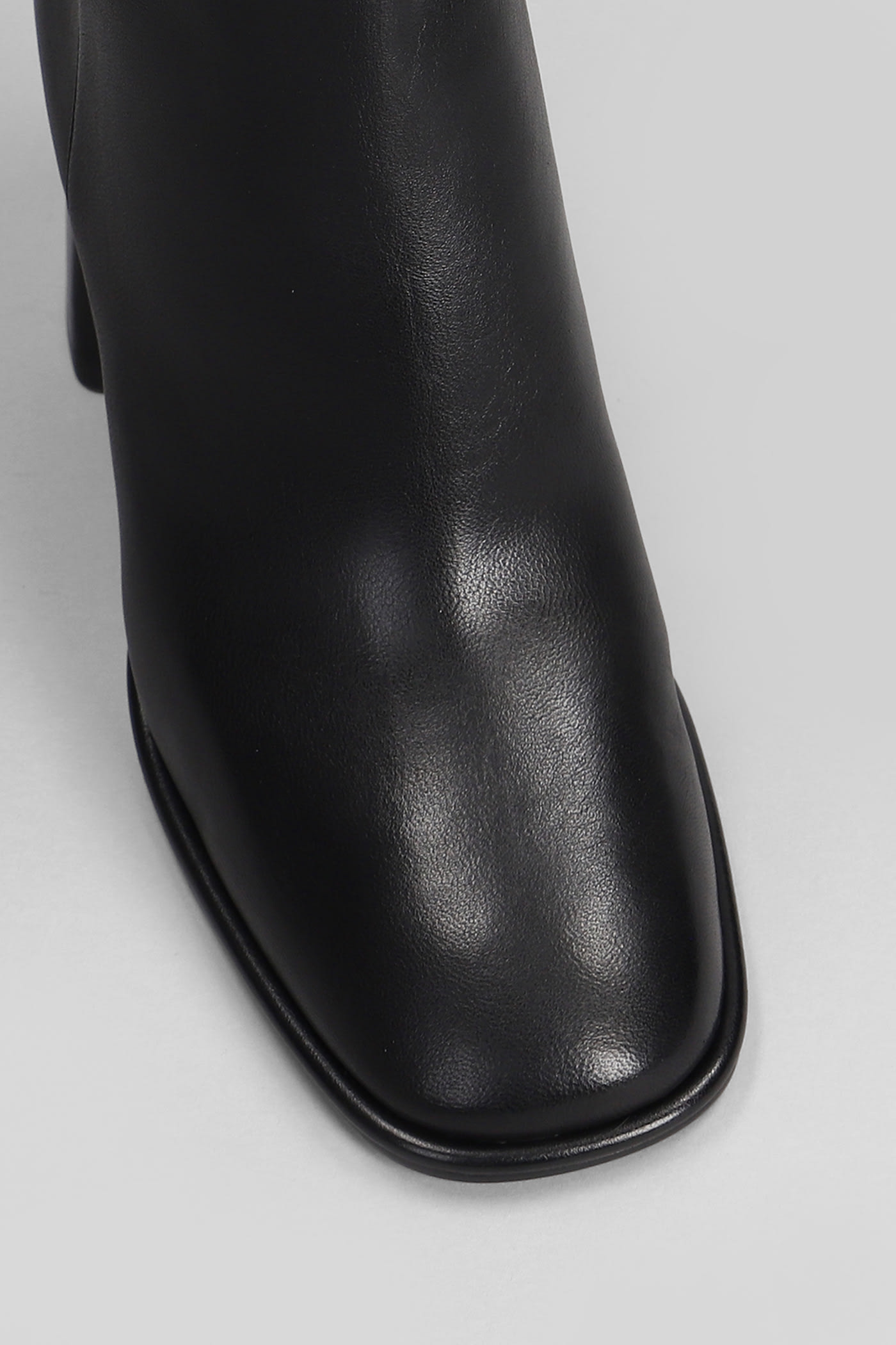 Michael Kors Leather Ankle Boots With Heel In Black