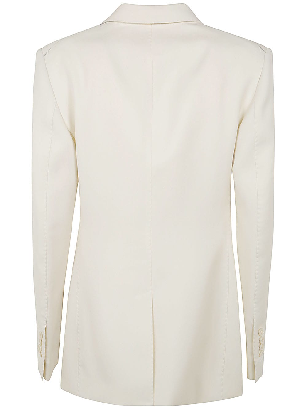 Shop Tom Ford Wool And Silk Blend Twill Double Breasted Jacket In Ecru