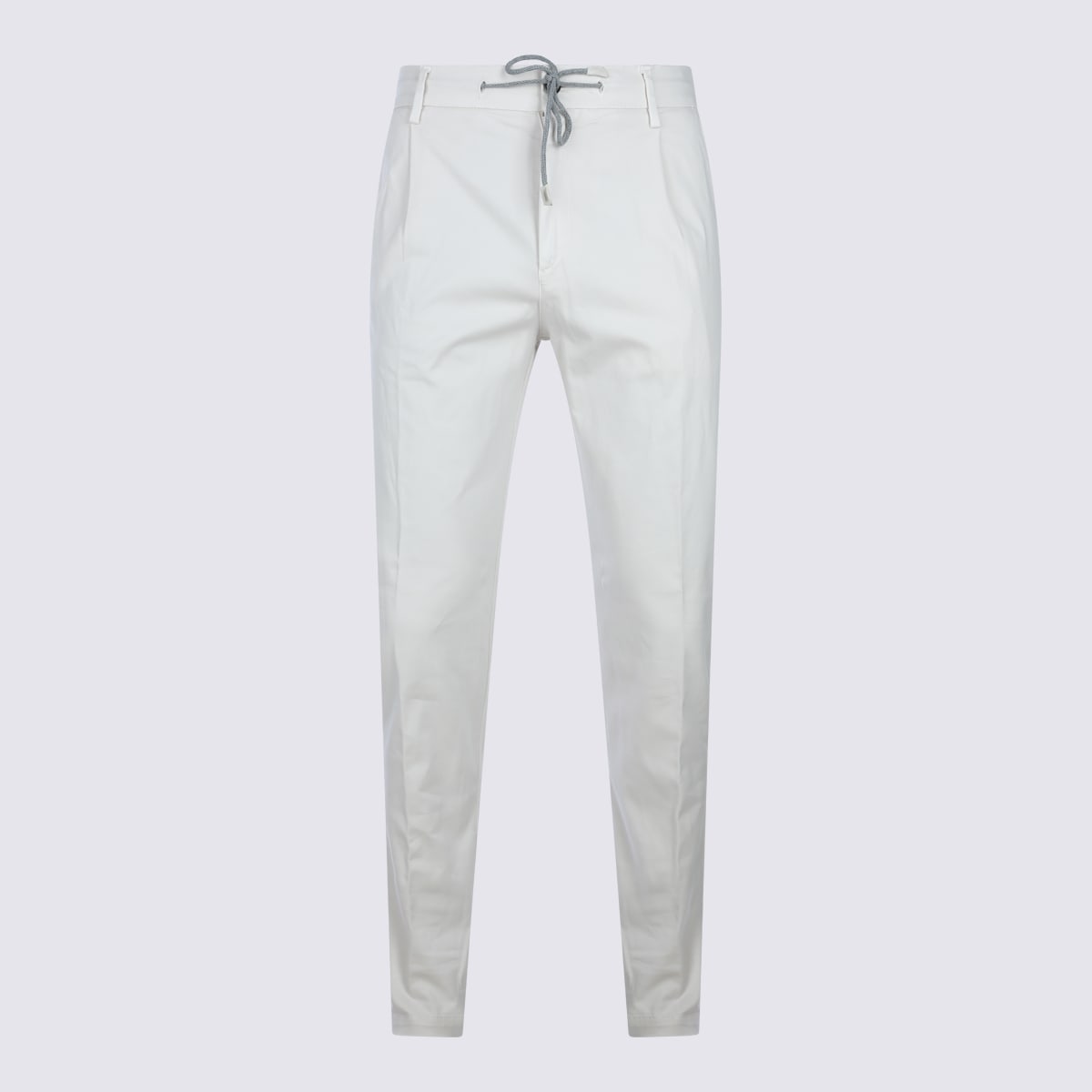 Eleventy Trousers Featuring Elastic Waistband And Pockets In White