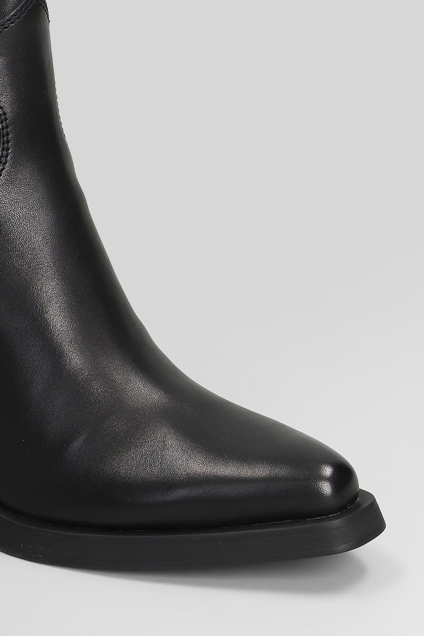 Ash Judy Texan Ankle Boots In Black Leather In Black