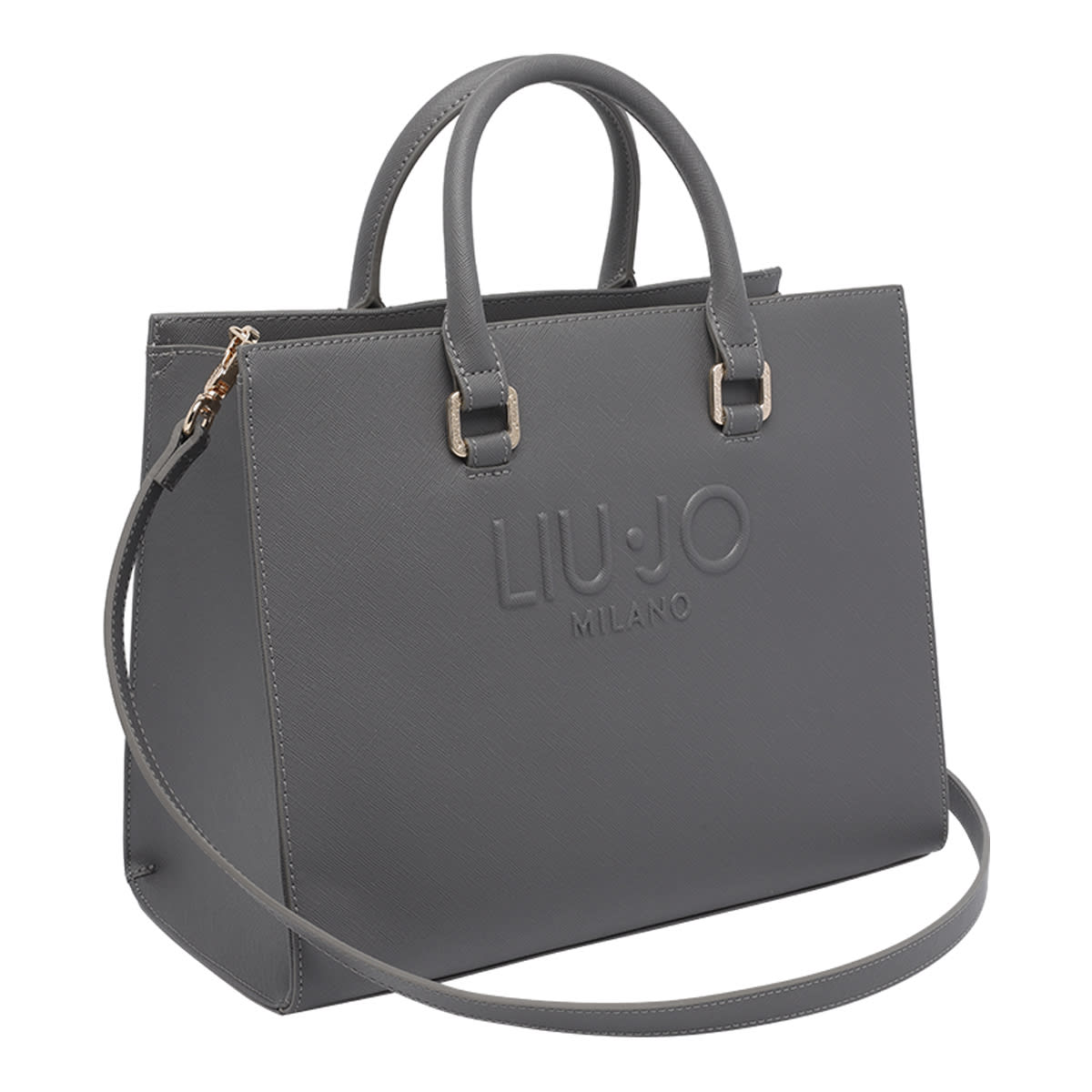 Liu •jo Logo-embossed Tote Bag In Gray