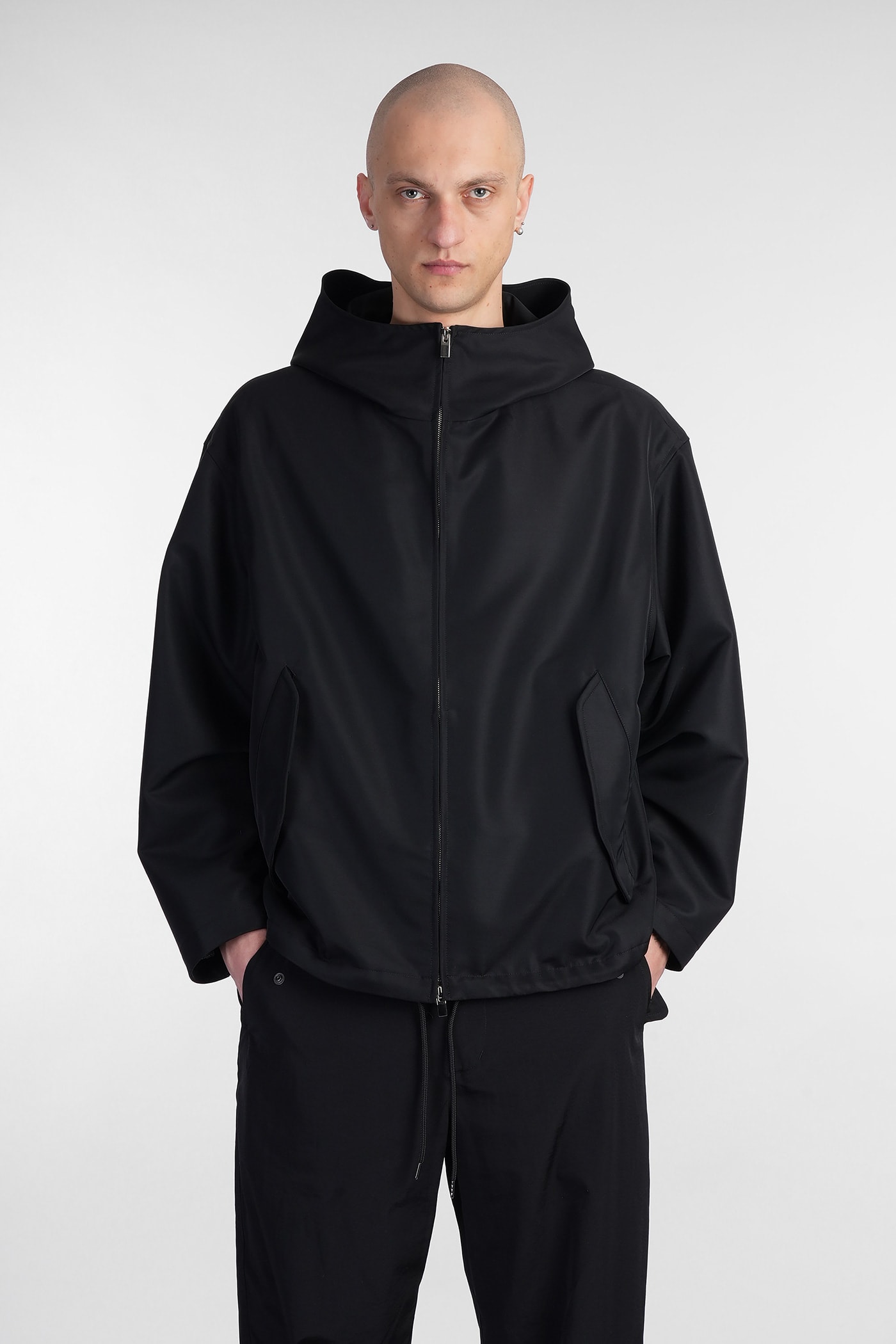 Casual Jacket In Black Wool