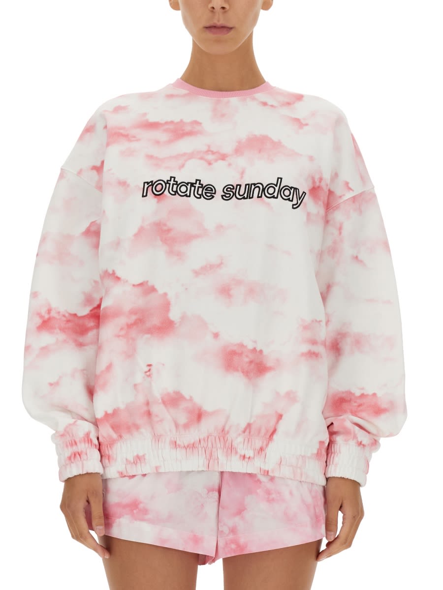 Shop Rotate Birger Christensen Sweatshirt With Logo Embroidery In Pink