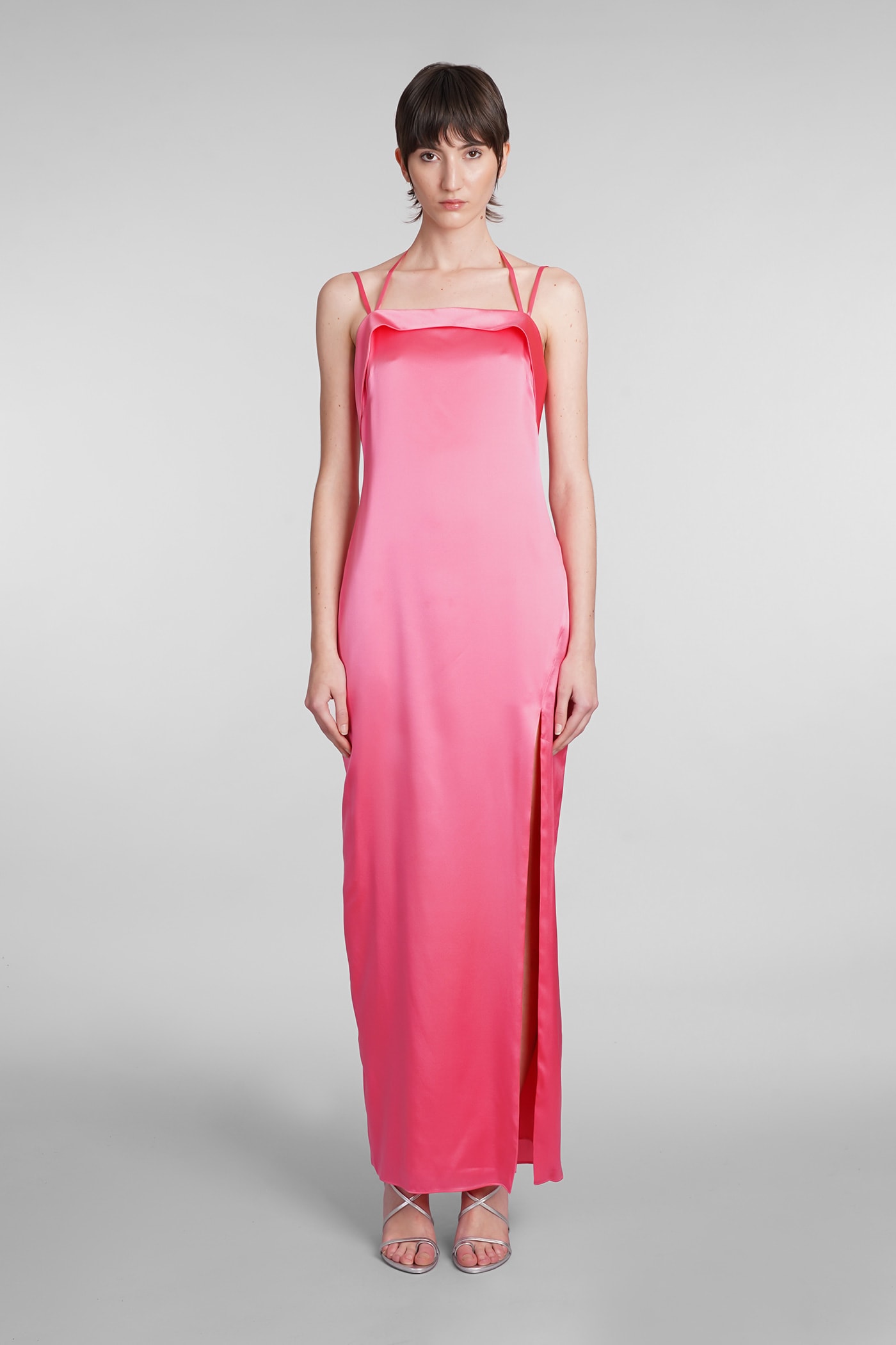 Shiazu Dress In Rose-pink Silk