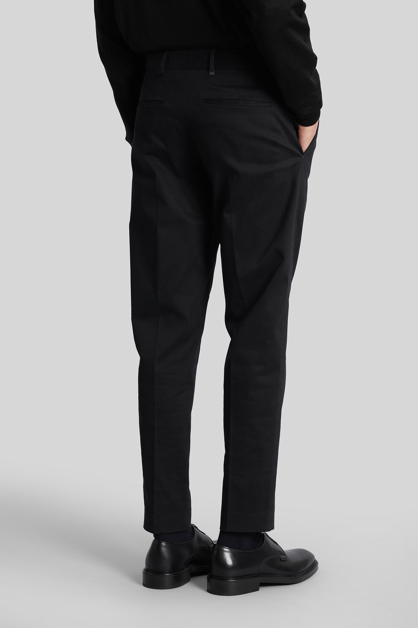 Pt Torino Sd75 Pants In Blue Cotton In Black