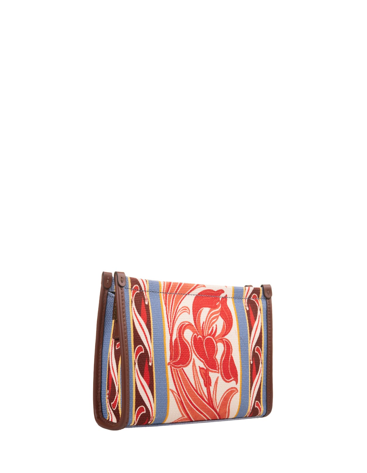 Shop Etro Printed Canvas Pouch In Blue