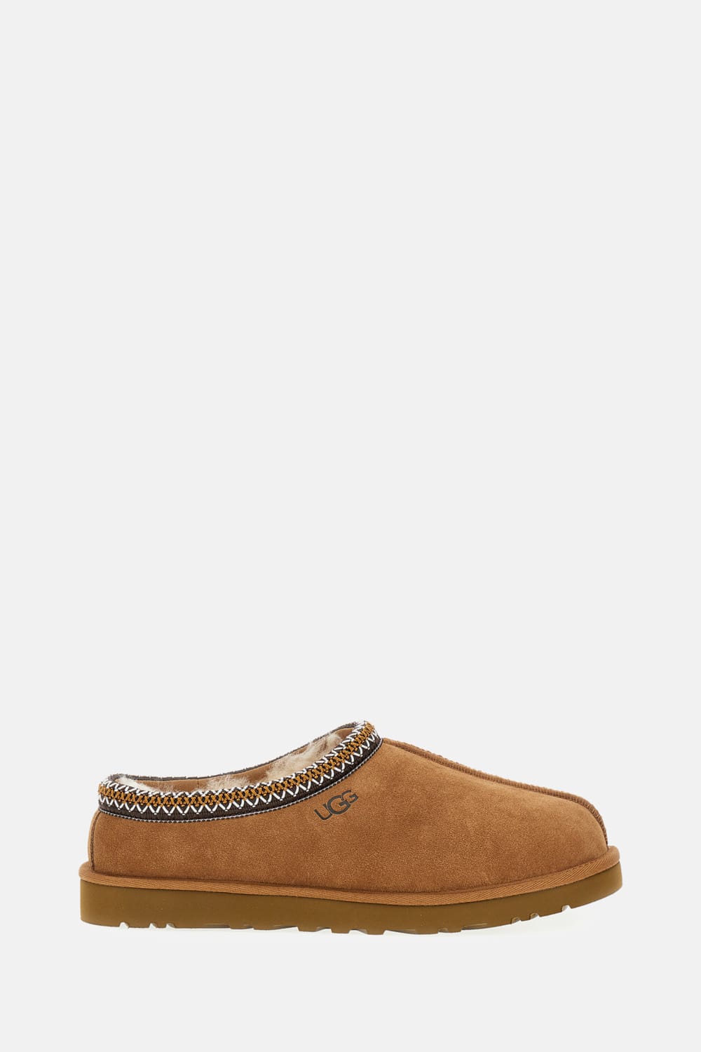 Ugg Tasman Mens Suede Slip On Sheepskin Slippers In Brown