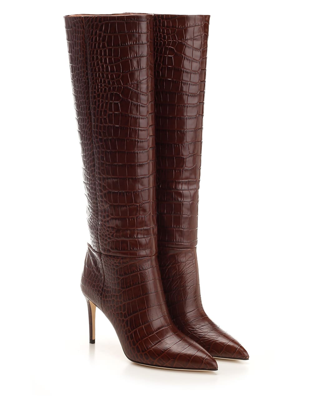 Shop Paris Texas Embossed Leather Boots In Marrone