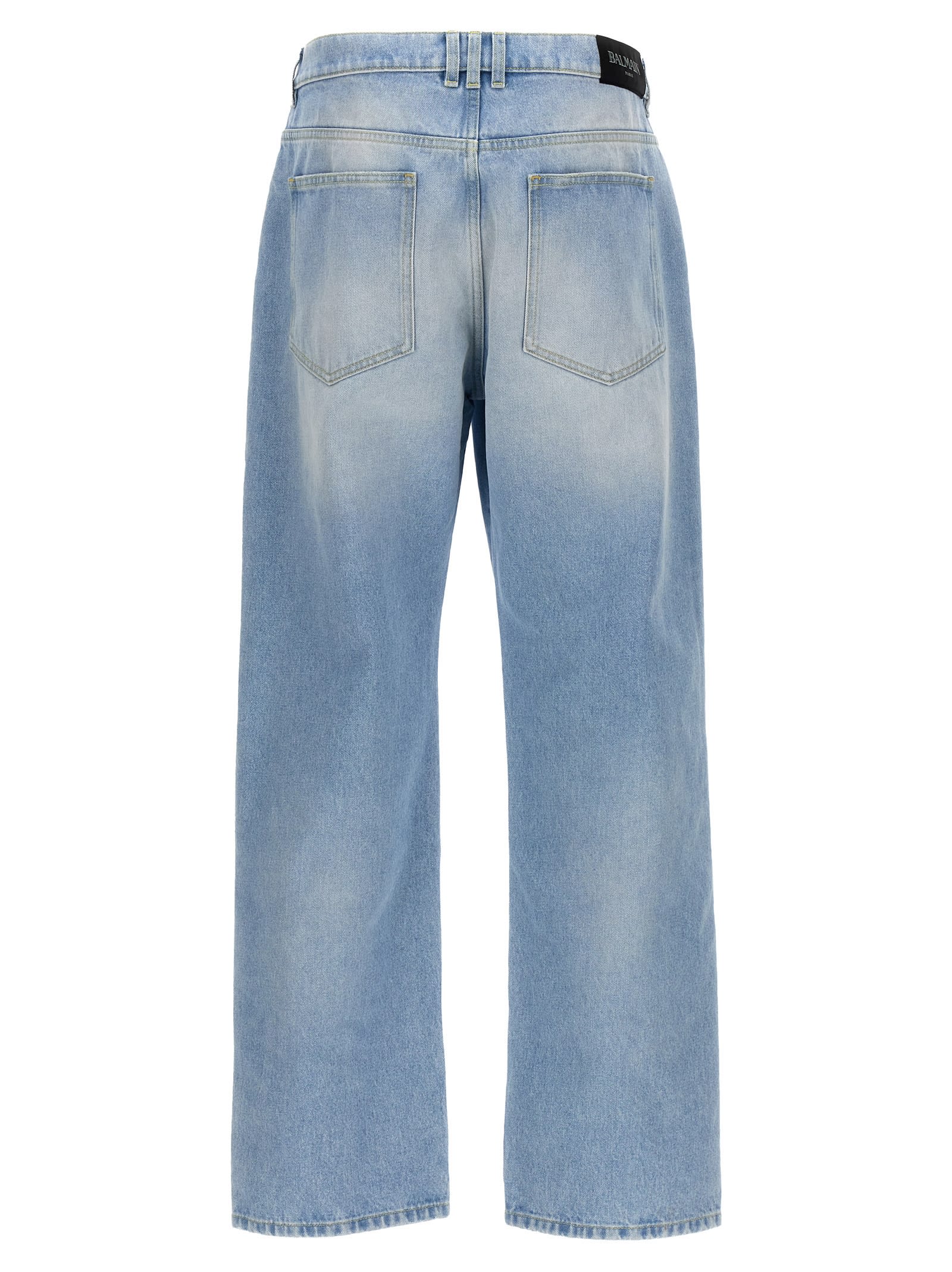 Shop Balmain Loose Jeans In Light Blue