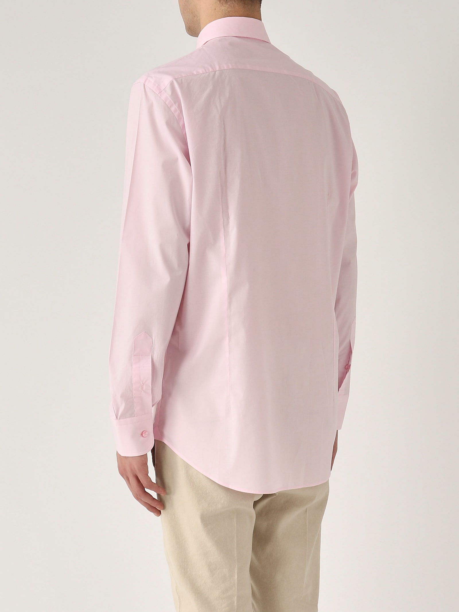 Etro Camicia Collo Francese Stretch Shirt In Rosa