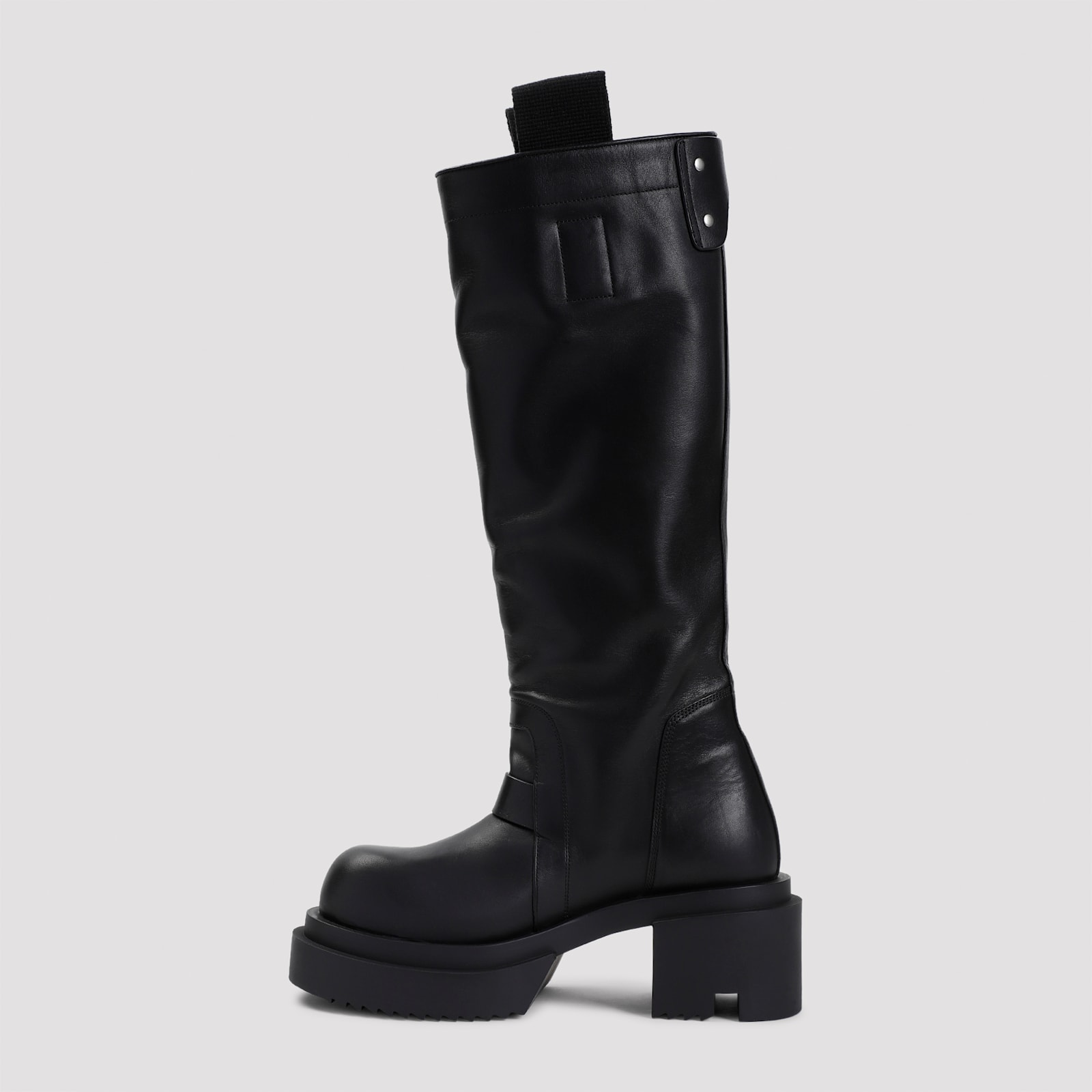 Shop Rick Owens Knee Pull On Bogun Boots In Black