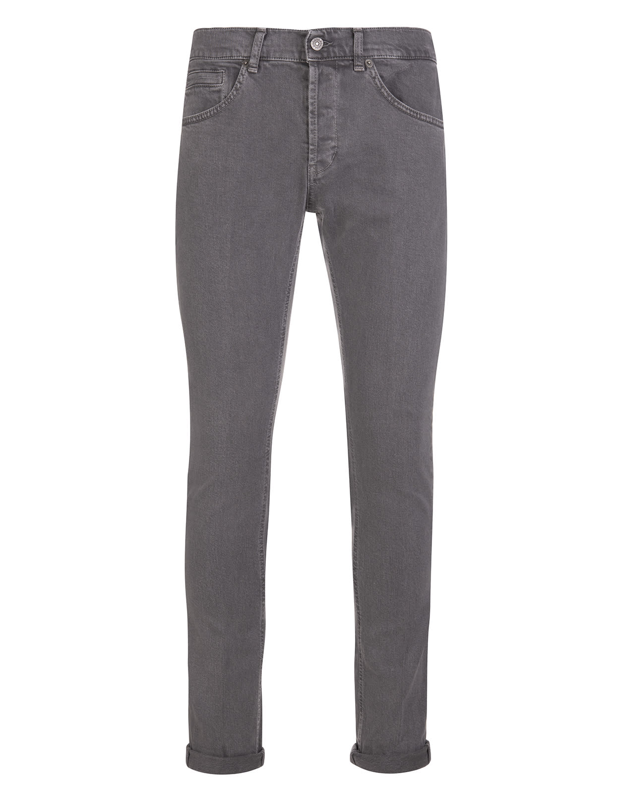 Dondup Man George Skinny Jeans In Grey Bull Stretch