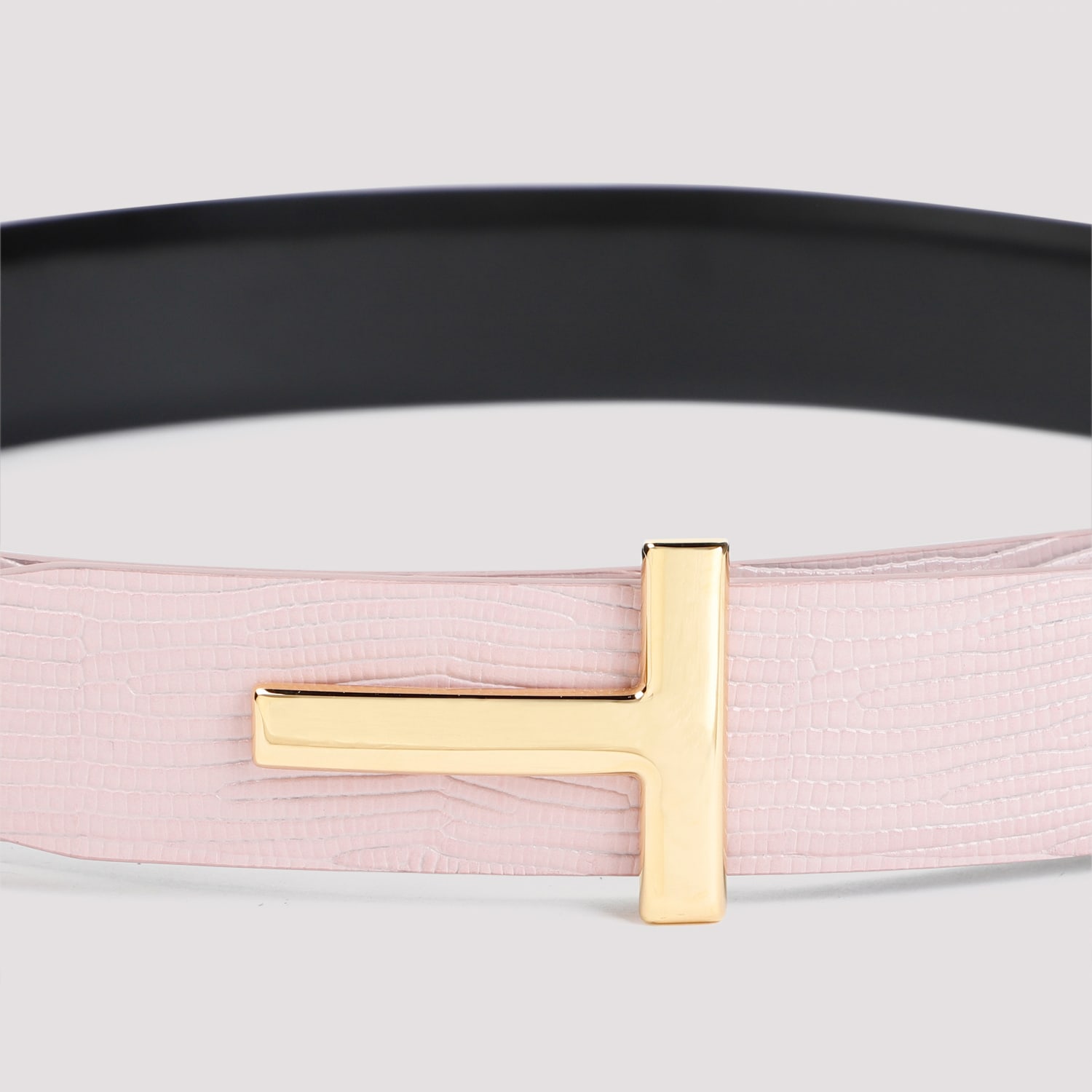 Shop Tom Ford Calf Leather Belt In Pastel Pink