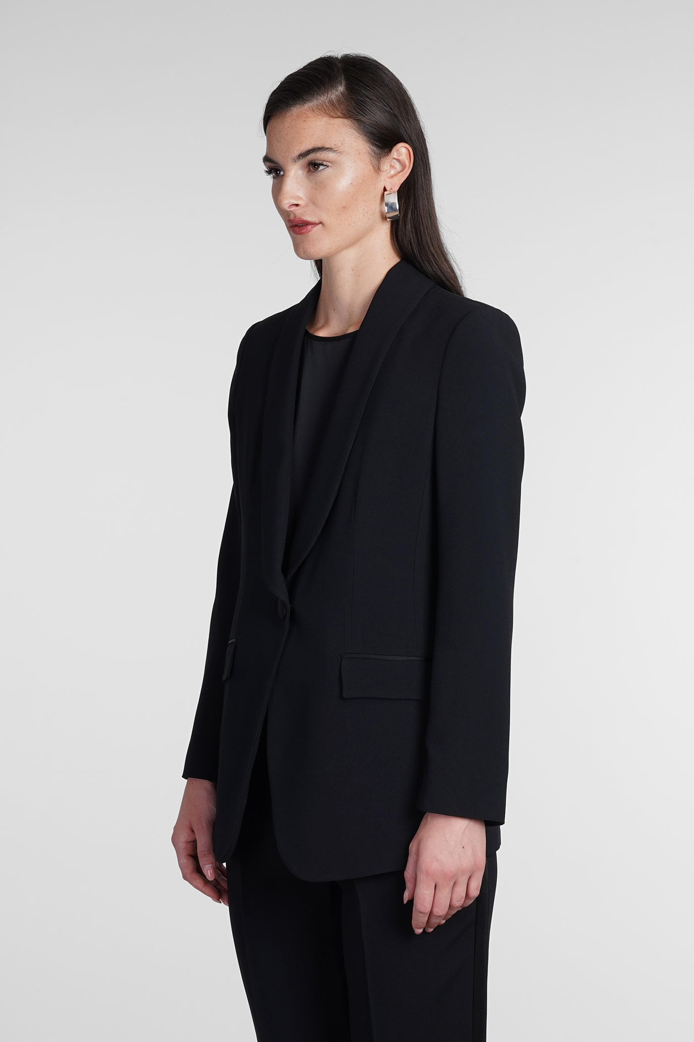 Shop Emporio Armani Blazer In Black Acetate In Nero