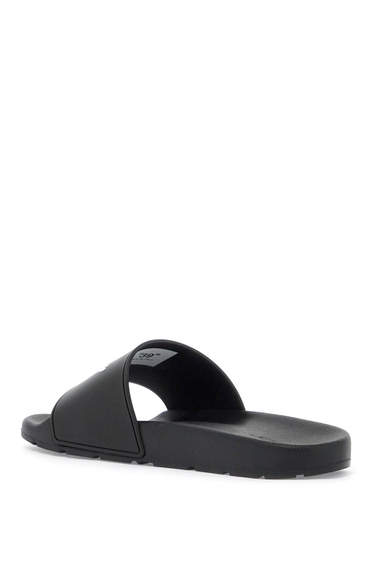 Shop Off-white Rubber Slides For Left And Right In Black - White (black)