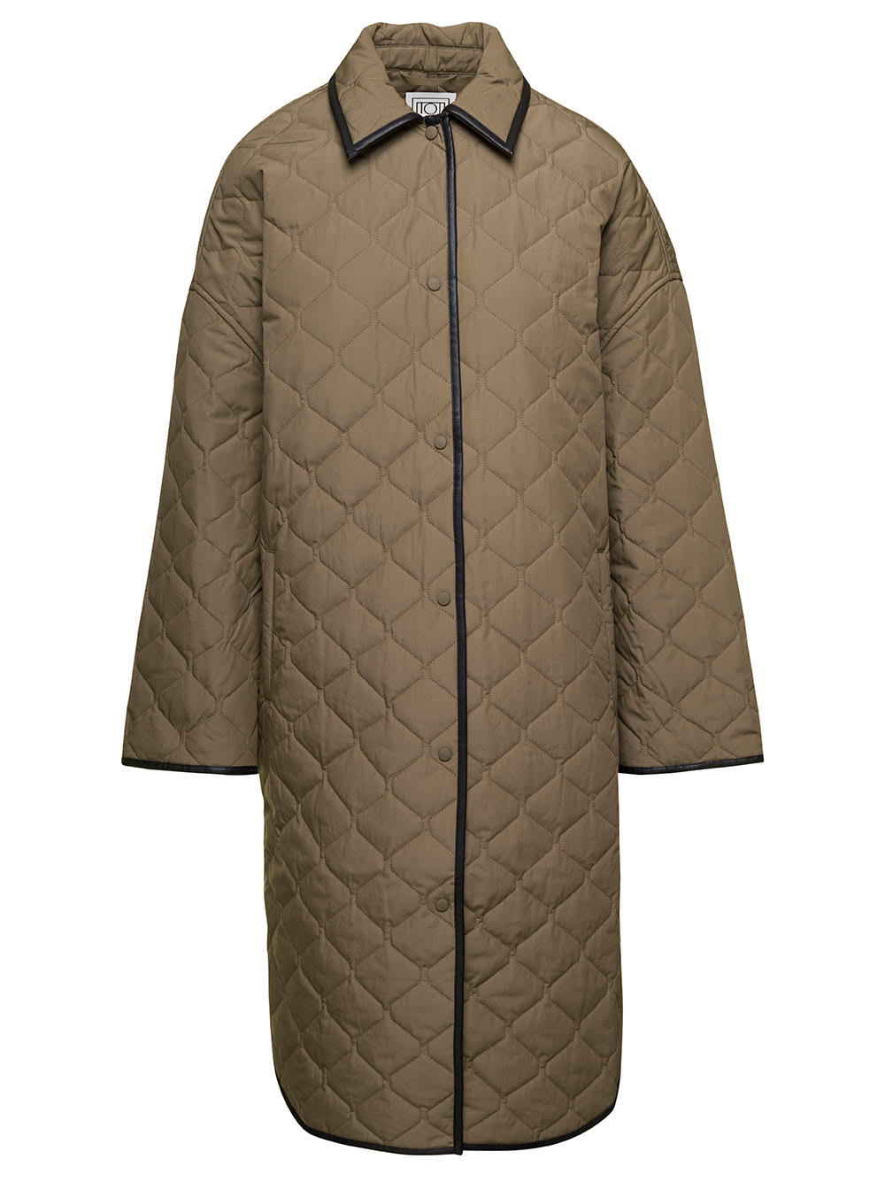 TOTÊME BEIGE QUILTED COCOON COAT IN COTTON WOMAN