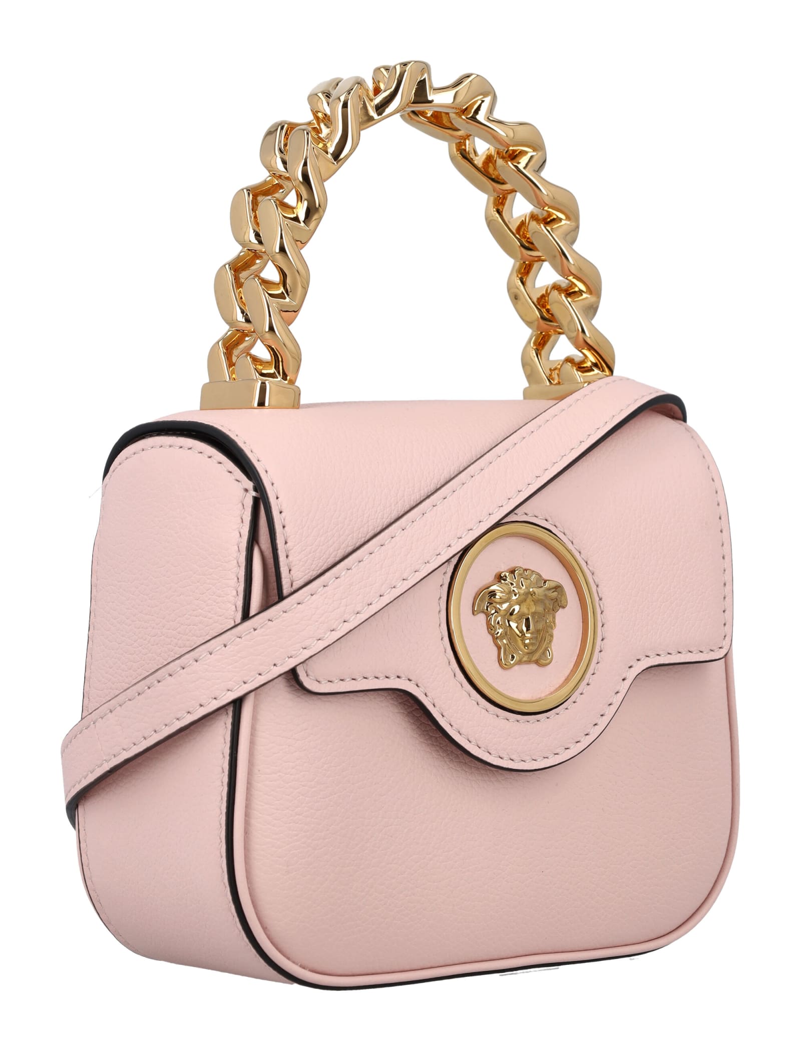 Shop Versace La Medusa Mini Top Handle Bag In Dusty Rose