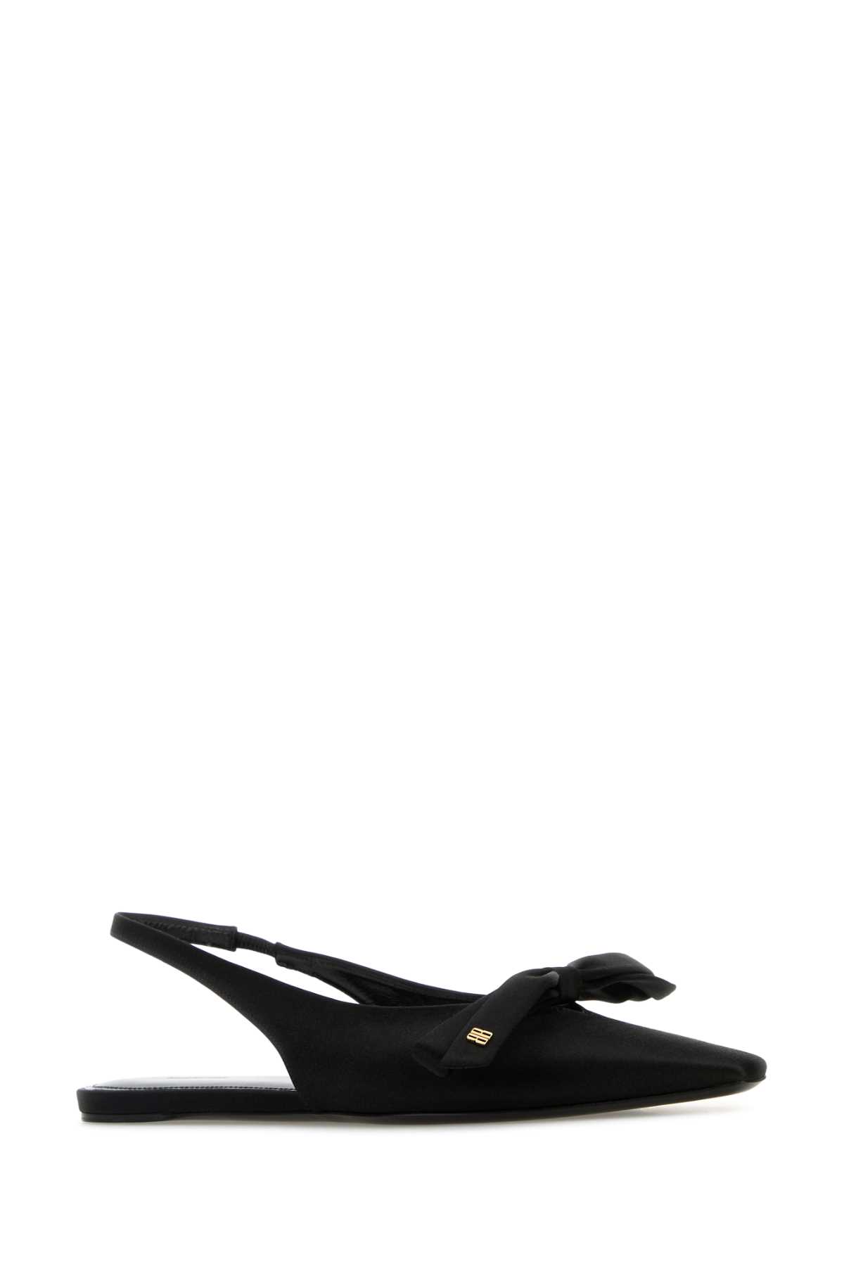 Balenciaga Pointed Toe Slingback Sandals With Bow Detail In Black
