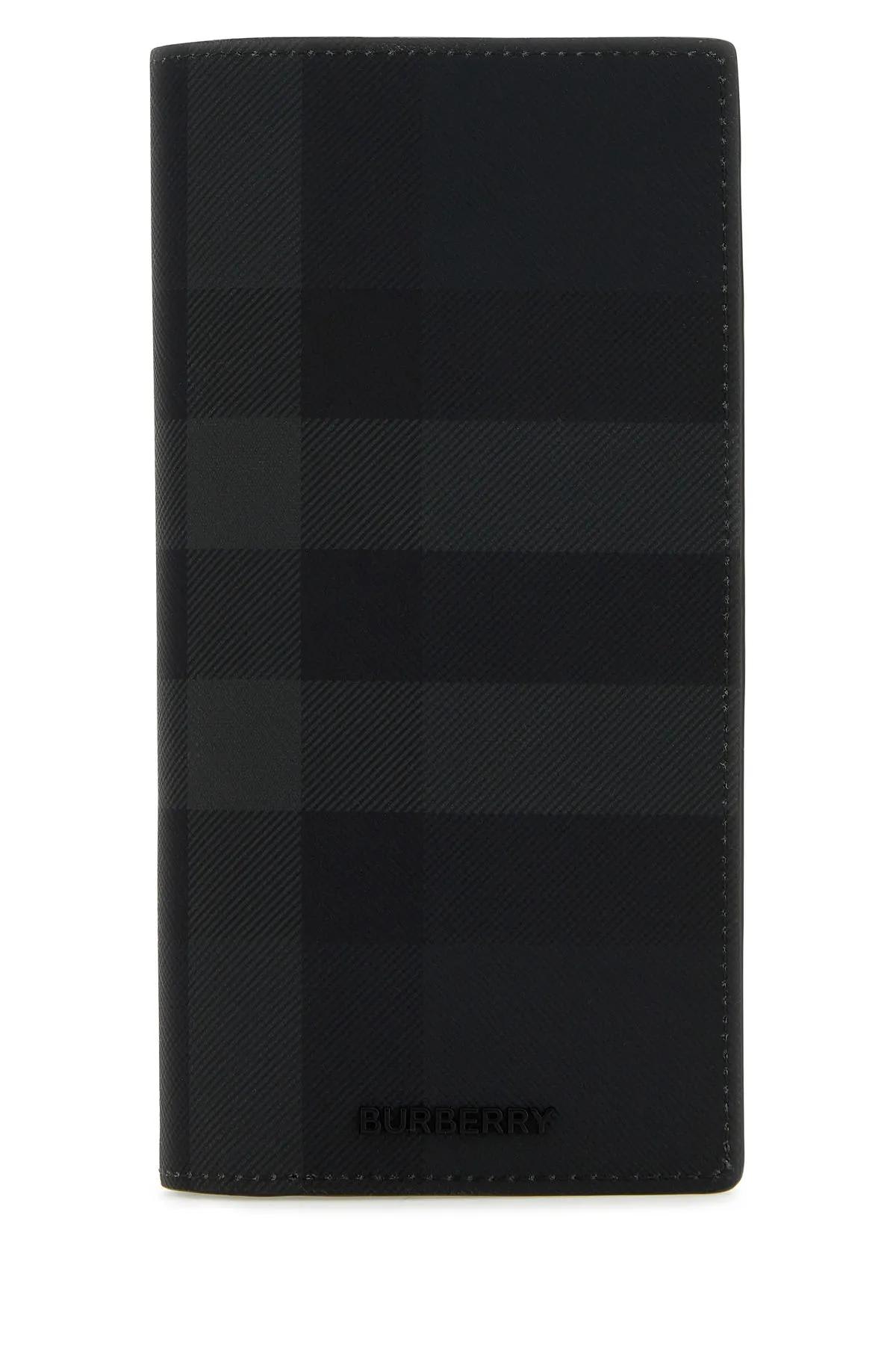 Shop Burberry Printed E-canvas Wallet In Black/grey