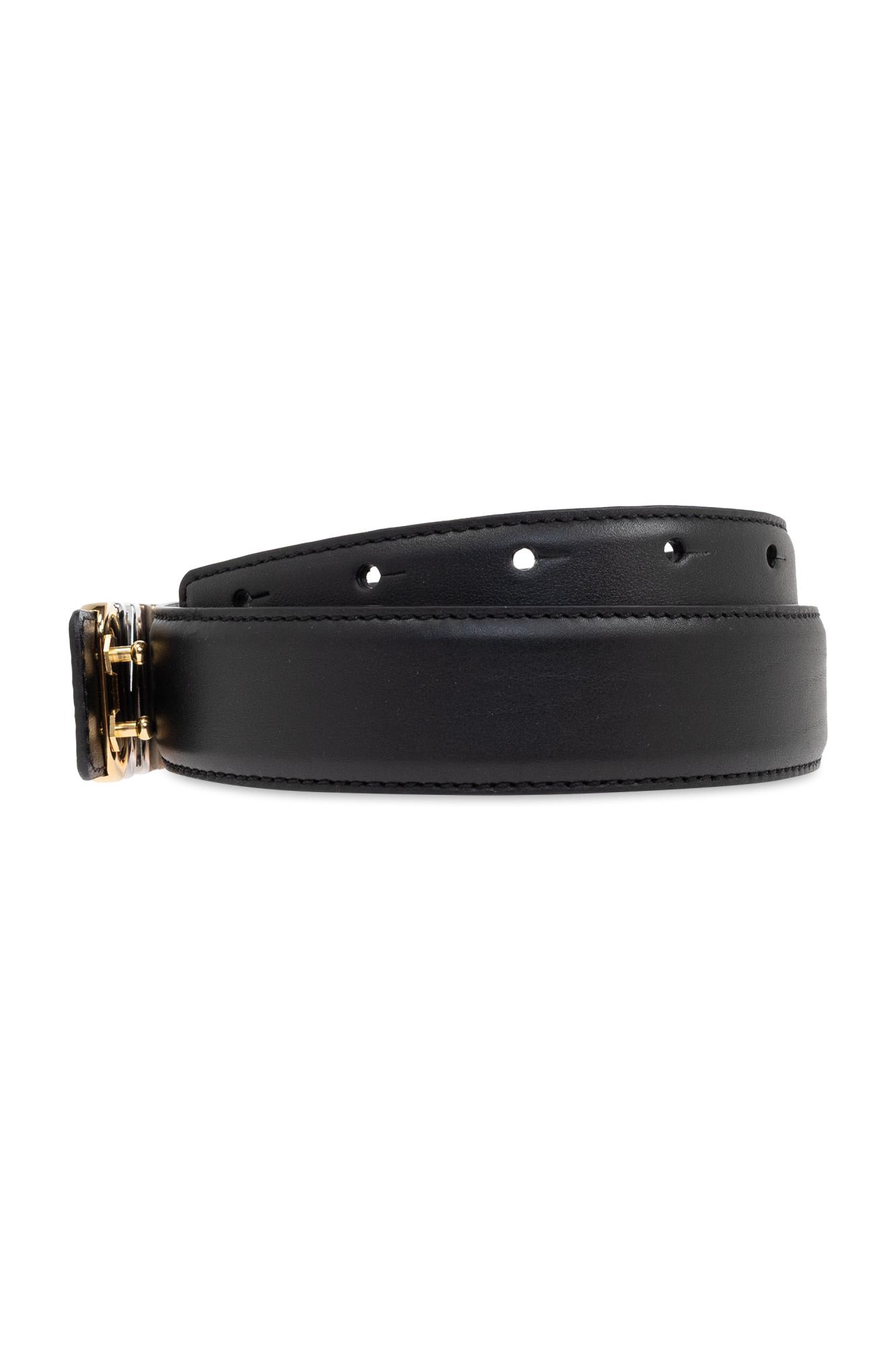 Moschino Calf Mixed Lettering Logo Belt In Black