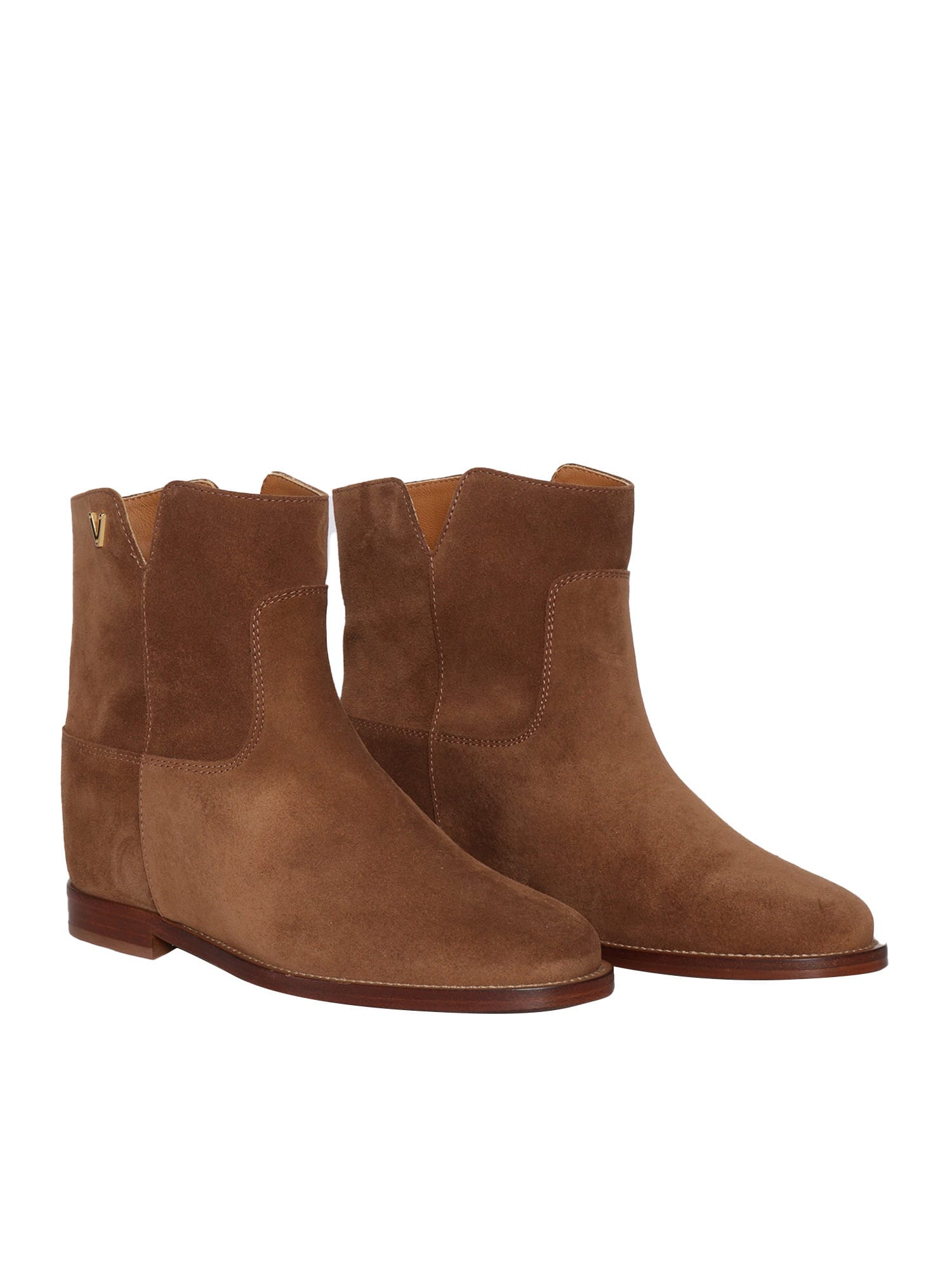 Via Roma 15 V Logo Boots In Brown