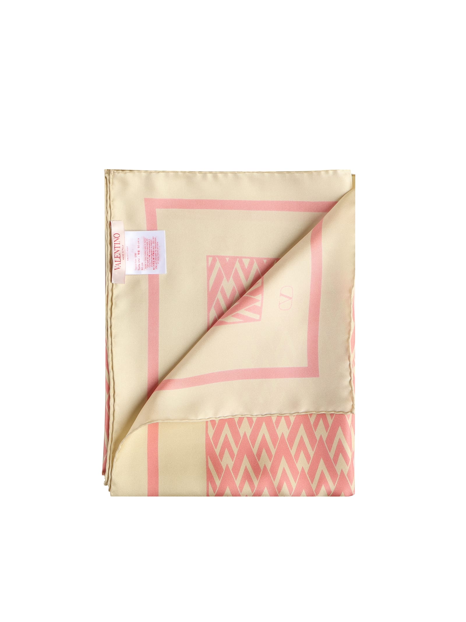 Shop Valentino Toute La V Scarf In Beige