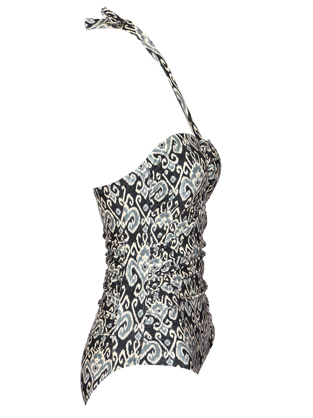 Zimmermann Wylie Wide Link One Piece Swimsuit In Charcoal Ikat In Multicolor