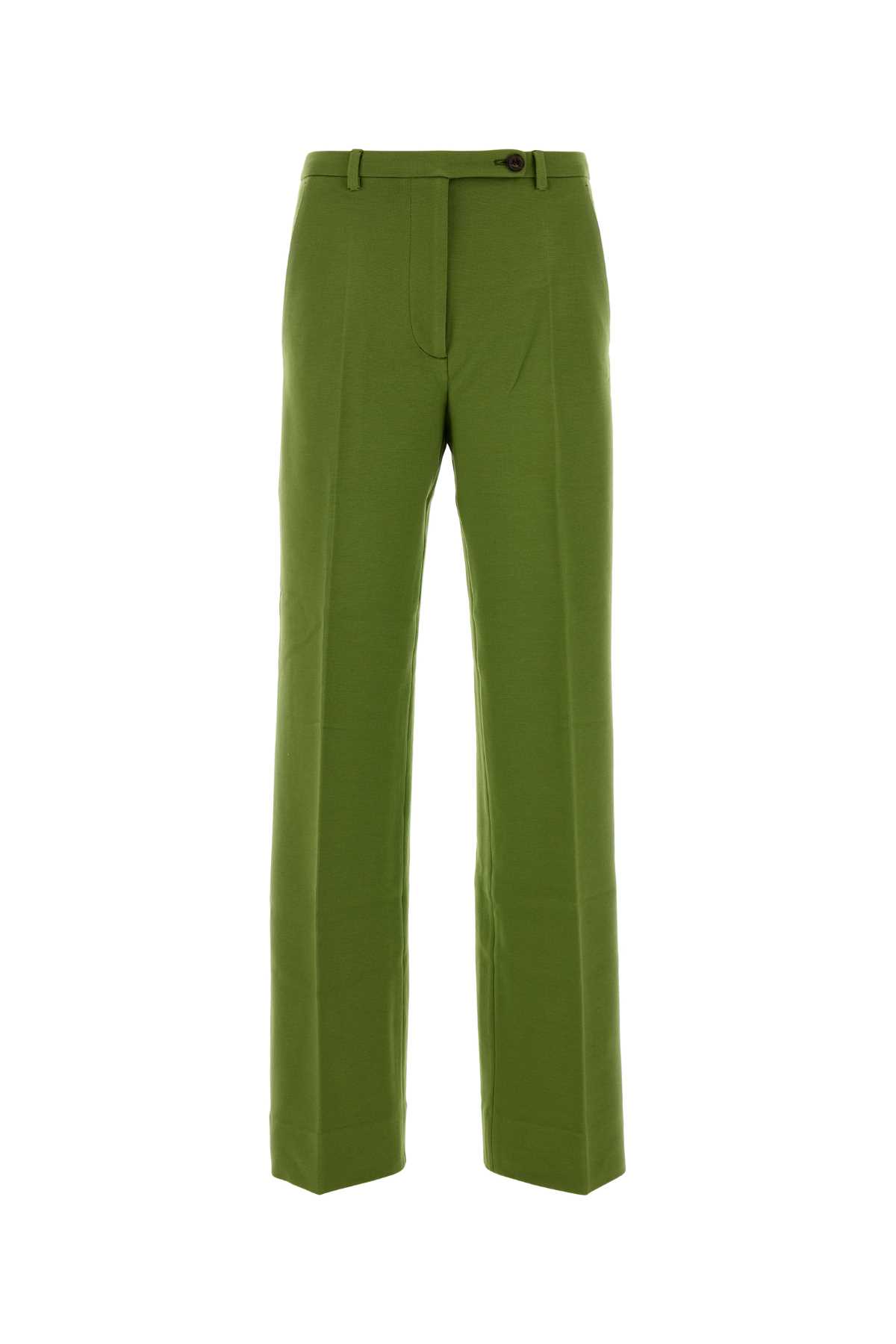 Miu Miu Green Stretch Viscose Blend Pant In Green