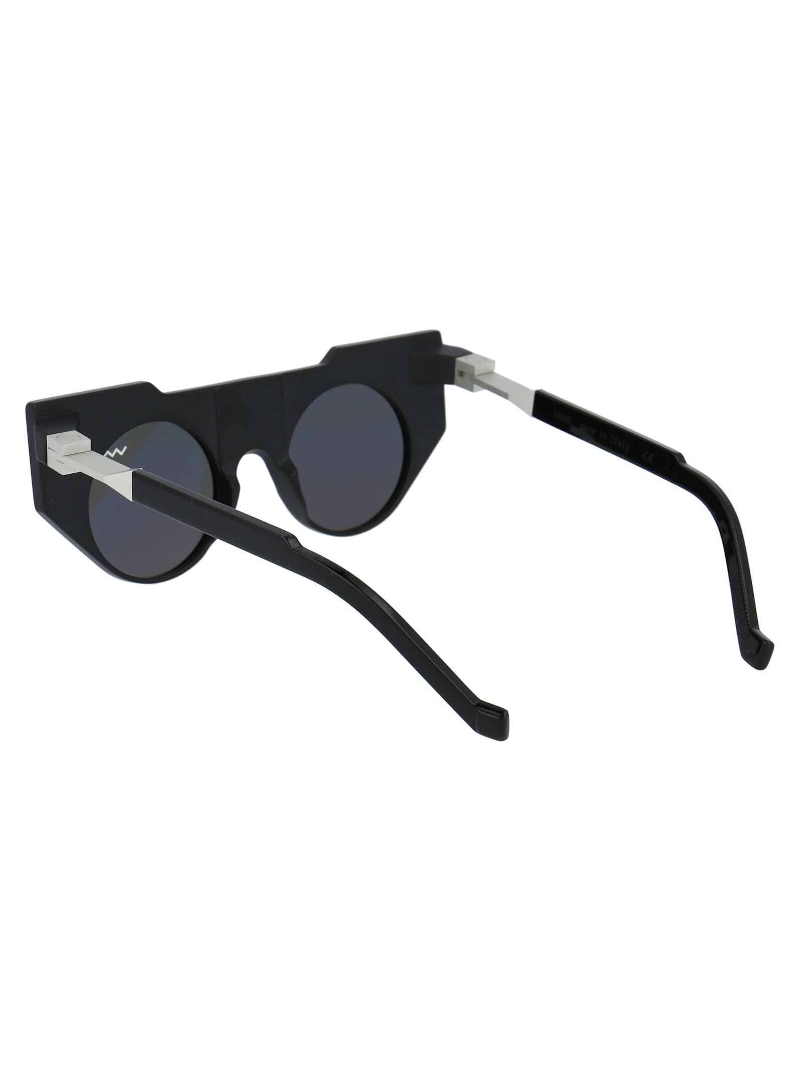 Shop Vava Bl0007 Sunglasses In Black Silver Hinges Black Lenses Euro