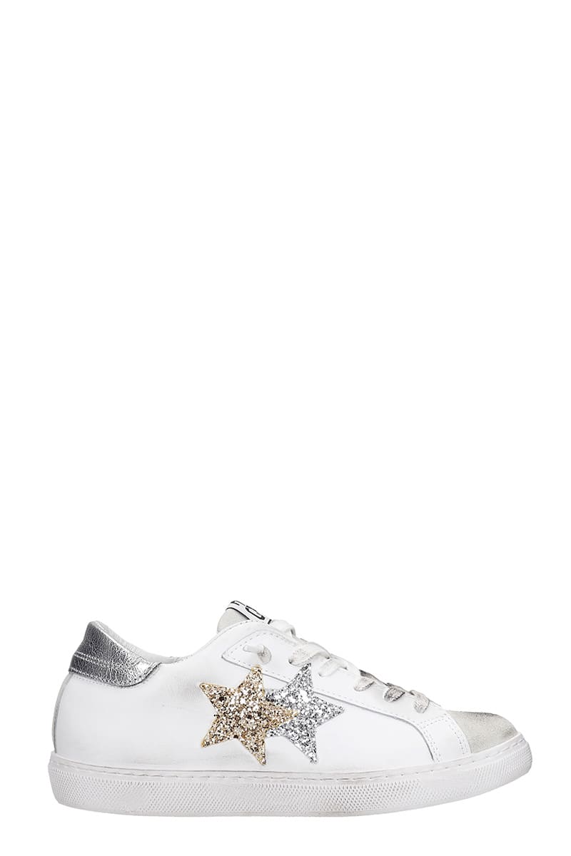 2STAR SNEAKERS IN WHITE LEATHER,2SD2817009