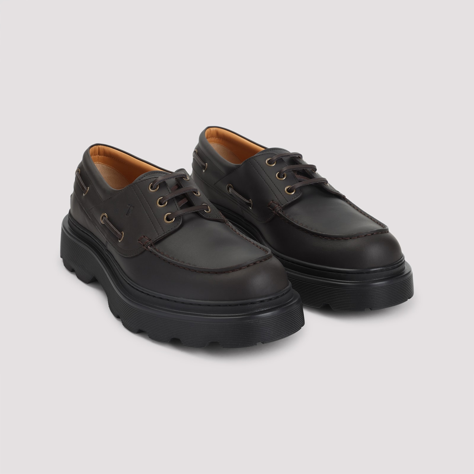 Tod's Leather Loafers Designed For Nautical Wear In Brown