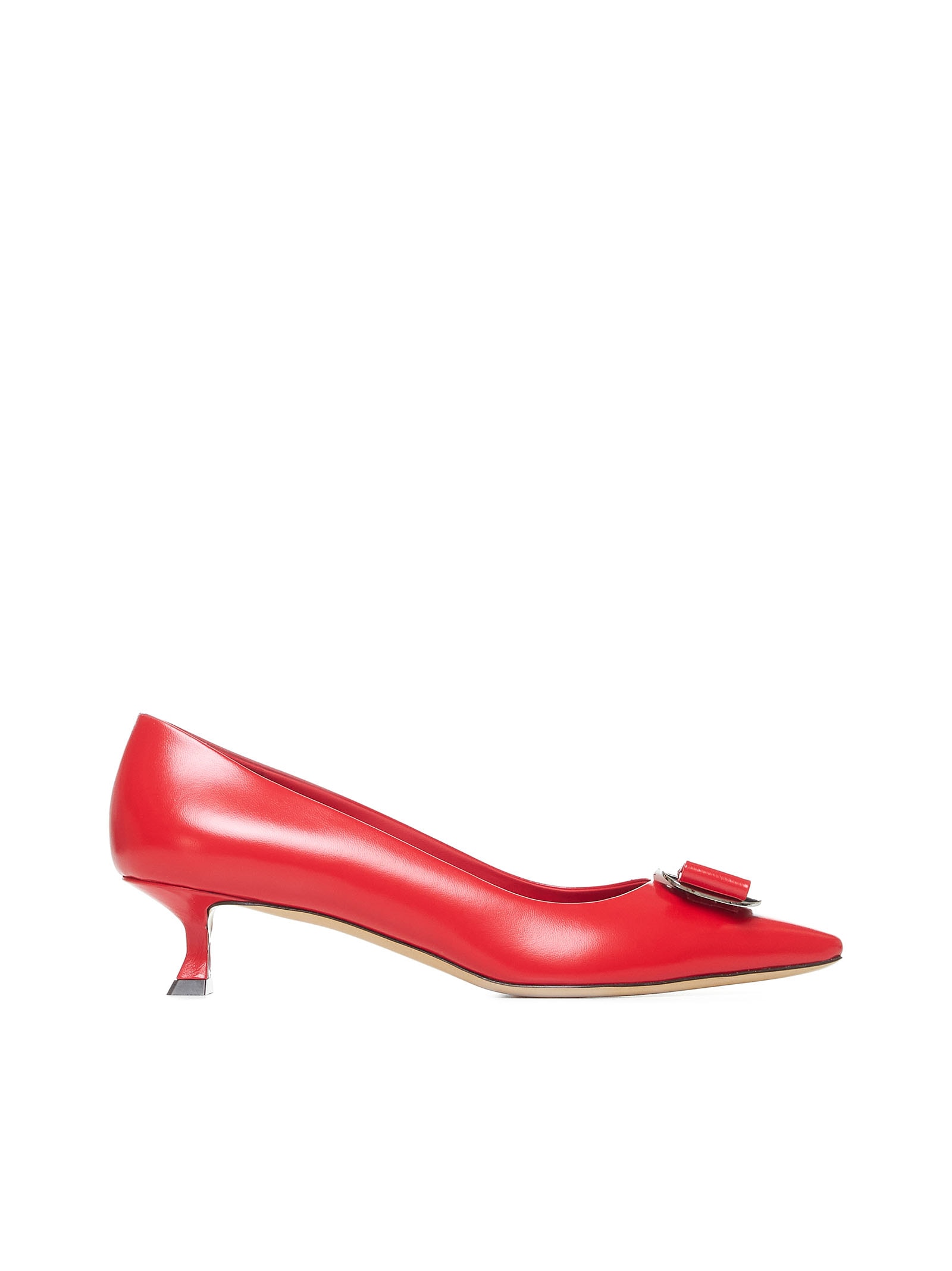 Ferragamo Vara Low-heeled Shoes In Flame Red || Flame Red 2023 ||