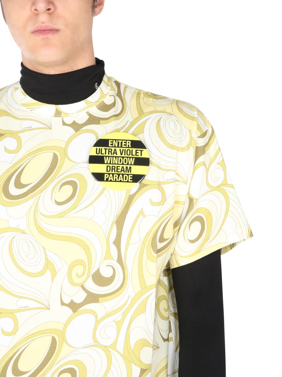 Raf Simons Men's Crew Neck T Shirt In Yellow