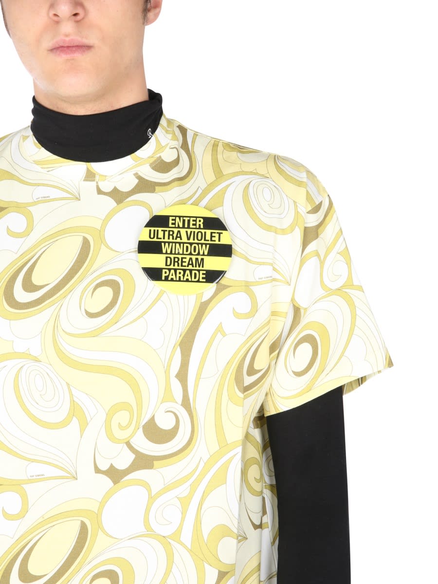 Shop Raf Simons Crew Neck T-shirt In Yellow