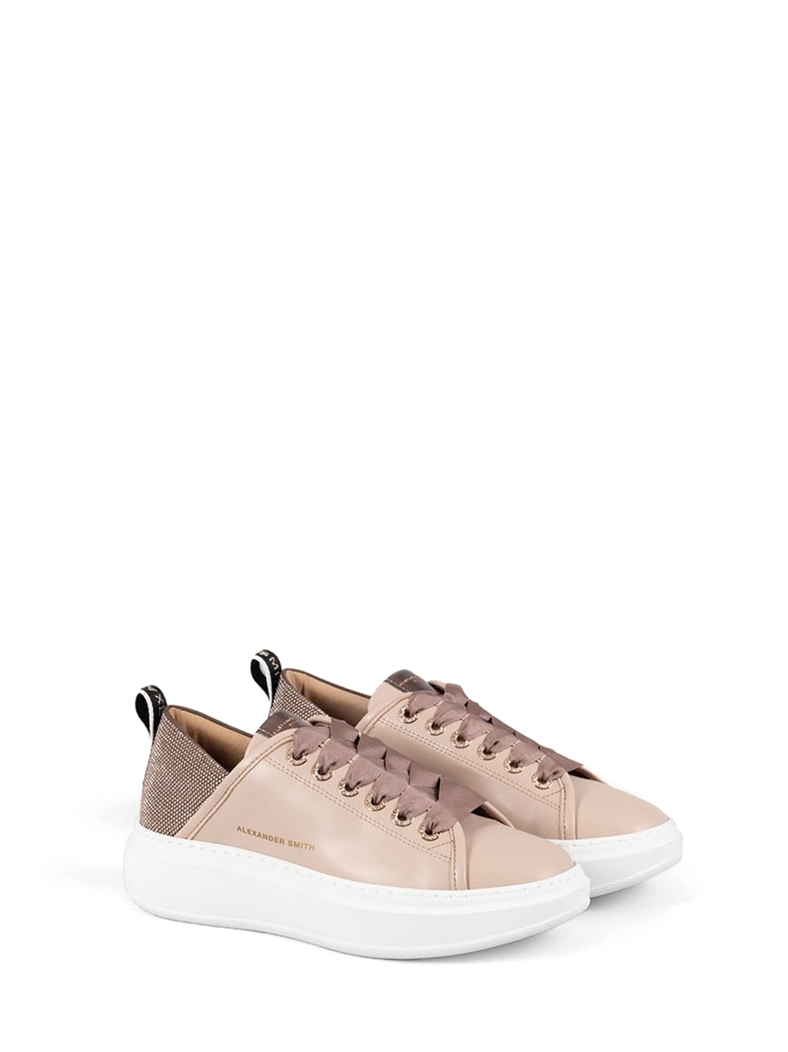 Shop Alexander Smith Wembley Sneaker Powder Leather In Cipria