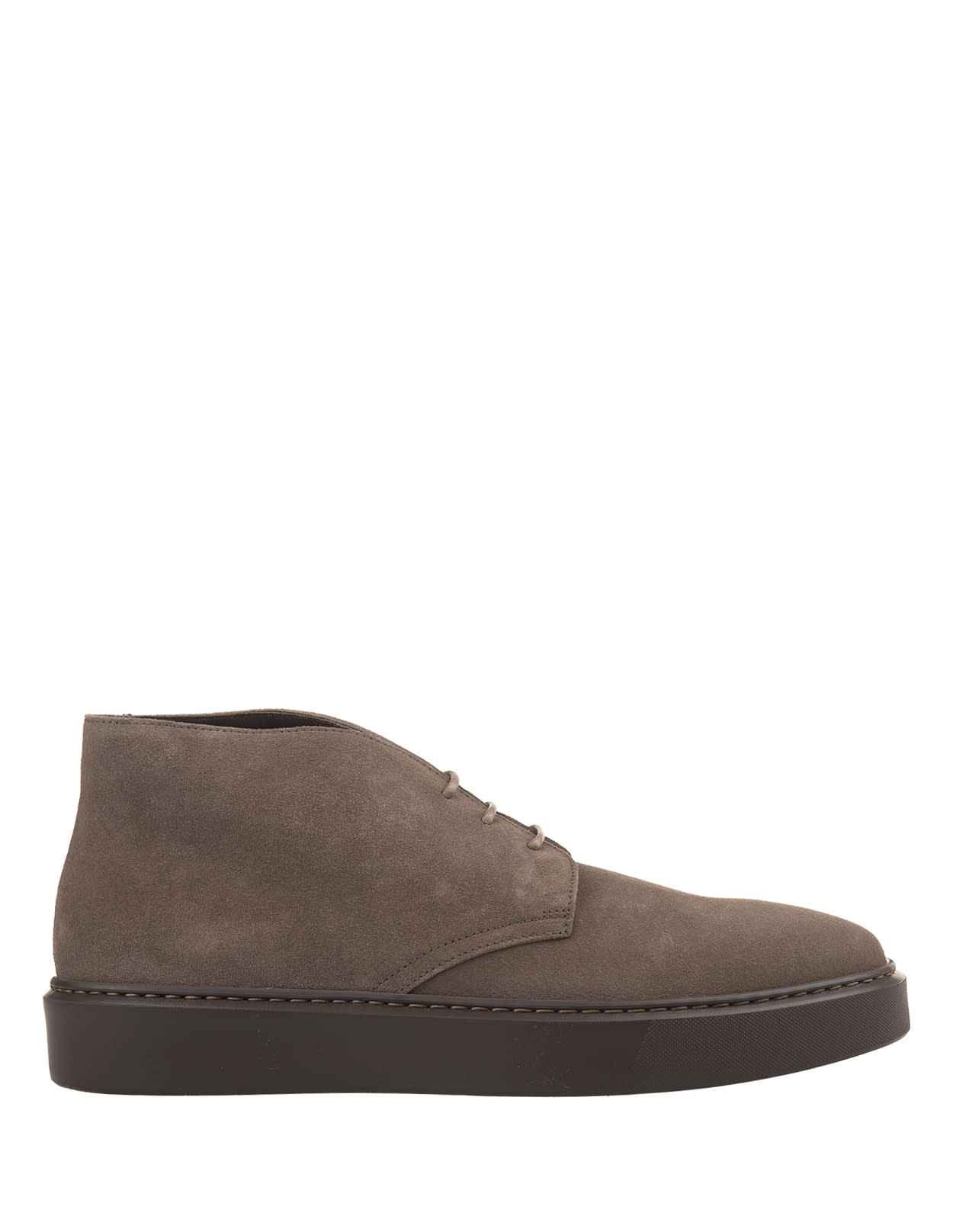 Shop Doucal's Mud Suede Chukka Ankle Boots In Brown